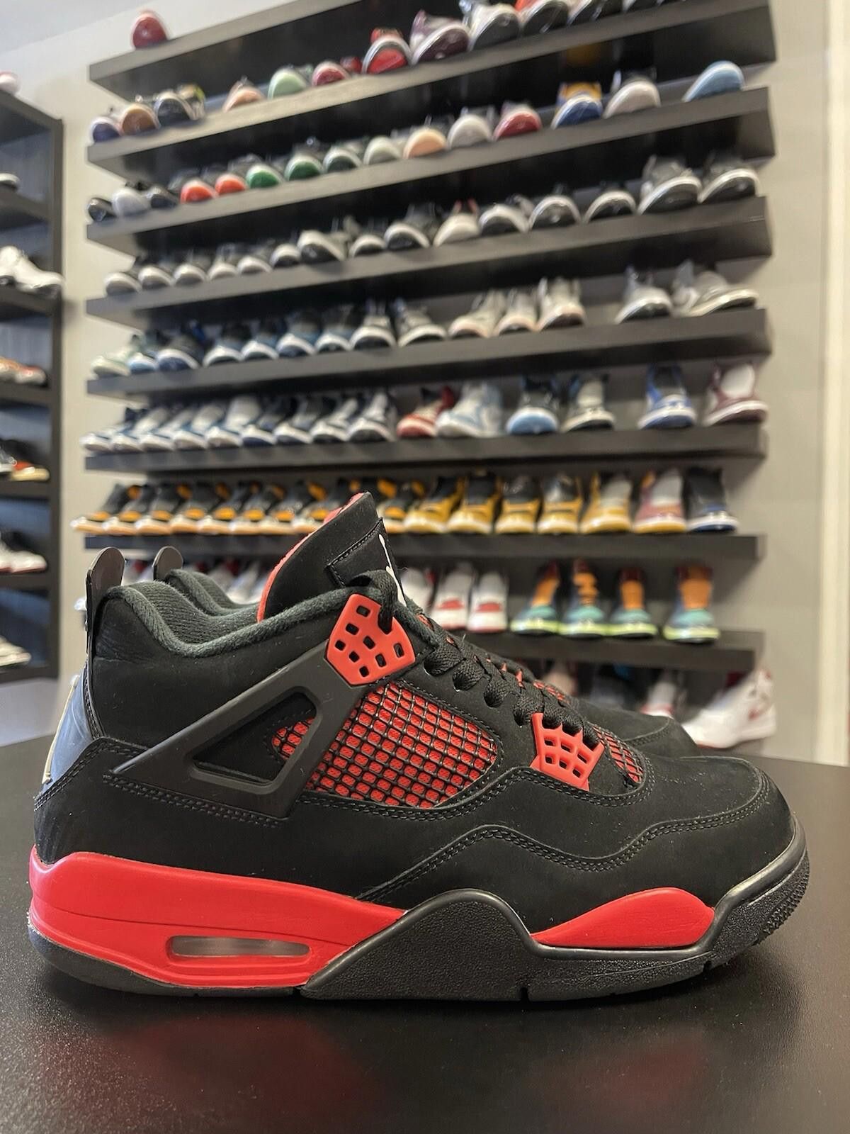 Nike Size 9.5 - Nike Air Jordan 4 Retro Red Thunder Black Red Size US 9.5 / EU 42-43 - 3 Thumbnail