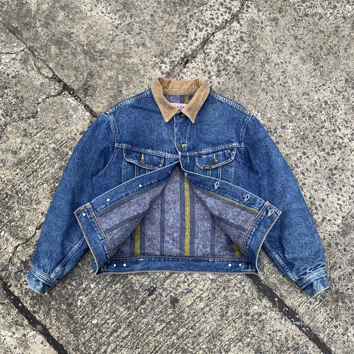 Lee × Vintage Lee Storm Riders 80s Canada Denim Linen Jacket Size US L / EU 52-54 / 3 - 3 Thumbnail