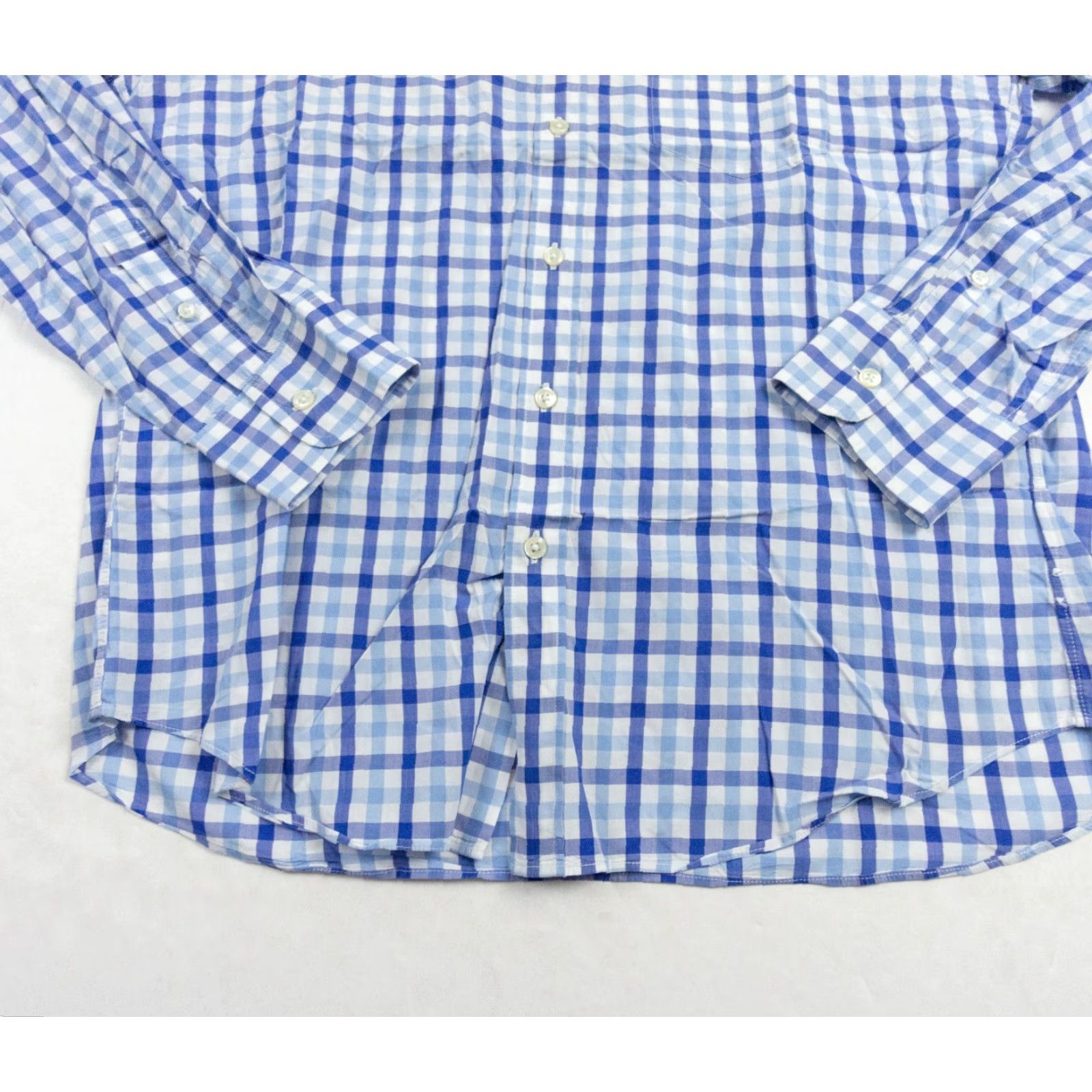J.Crew VINTAGE? No — JCrew Button-Up Shirt Mens Large Blue Lightweight Plaid Slim Fit Collared Long Sleeve Cotton, Regular, -Gender: Mens Size US L / EU 52-54 / 3 - 3 Thumbnail