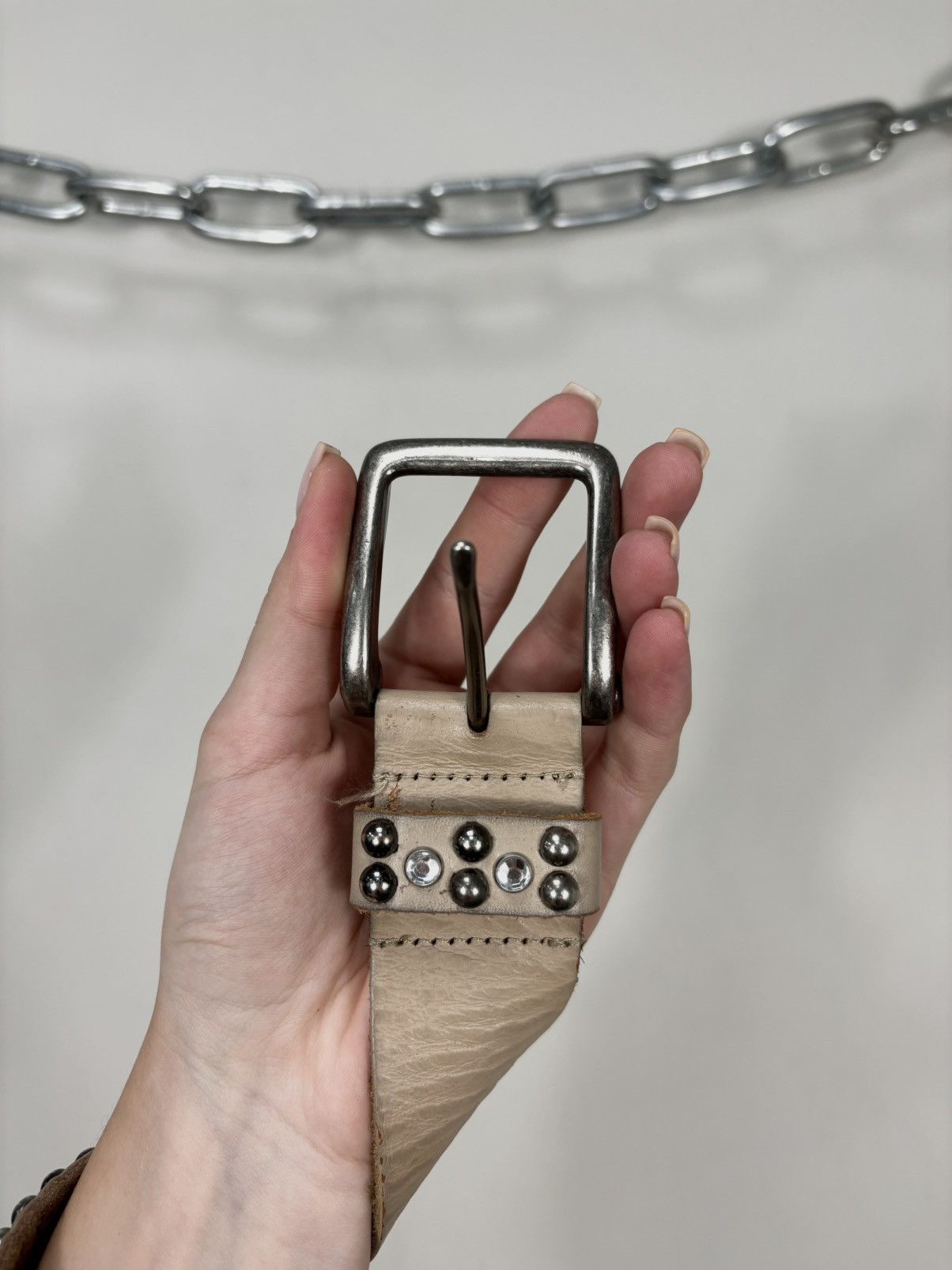 B.B. Simon Vintage B.B. Simon Style Avant Garde Studded Leather Belt Size ONE SIZE - 5 Thumbnail