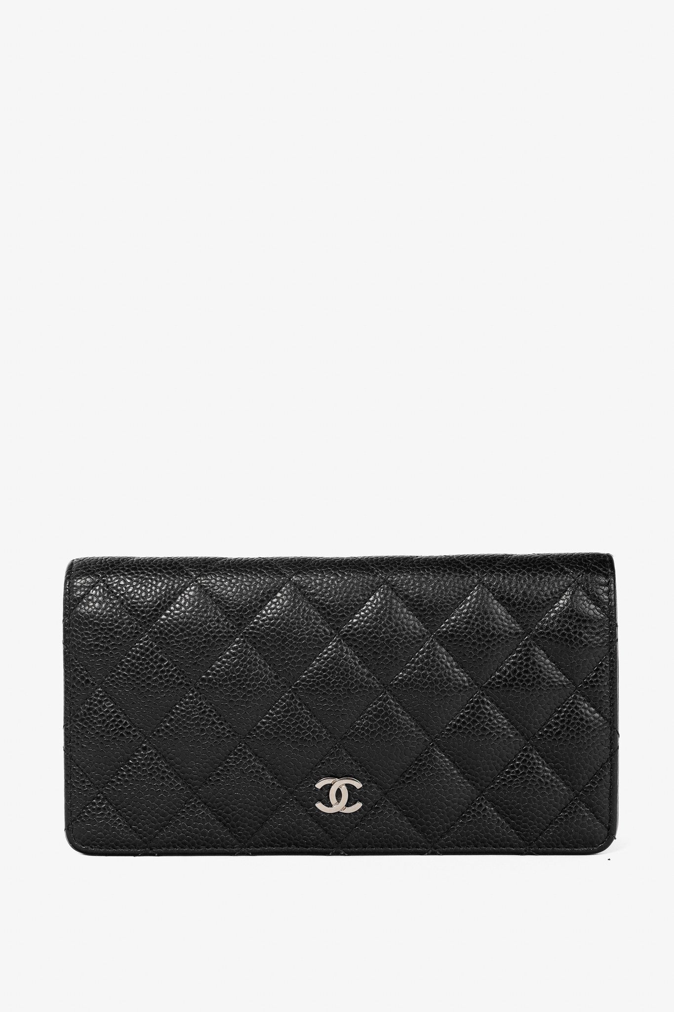 Chanel Chanel Black Caviar Leather Quited L-Yen Wallet Size ONE SIZE - 1 Thumbnail