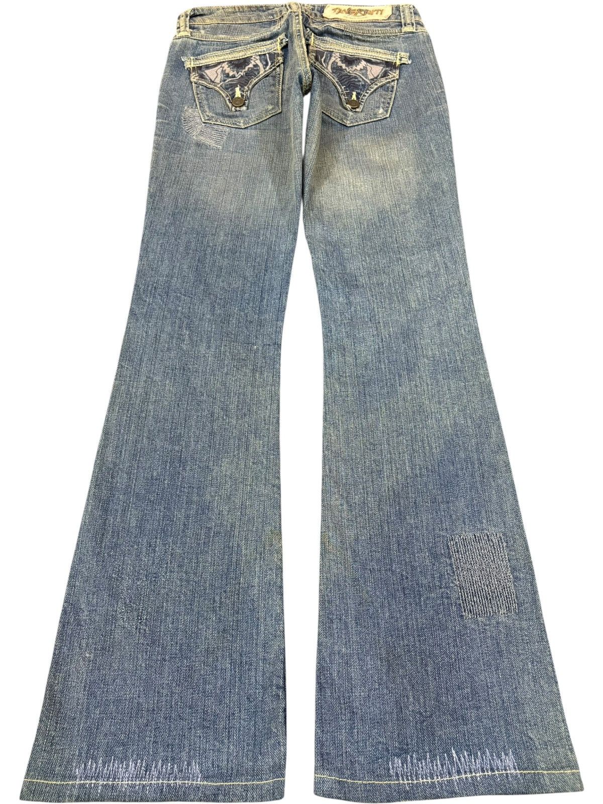 Taverniti Vintage Japanese Brand Mud Wash Distress Bootcut Flare Jean Size US 28 / EU 44 - 2 Thumbnail