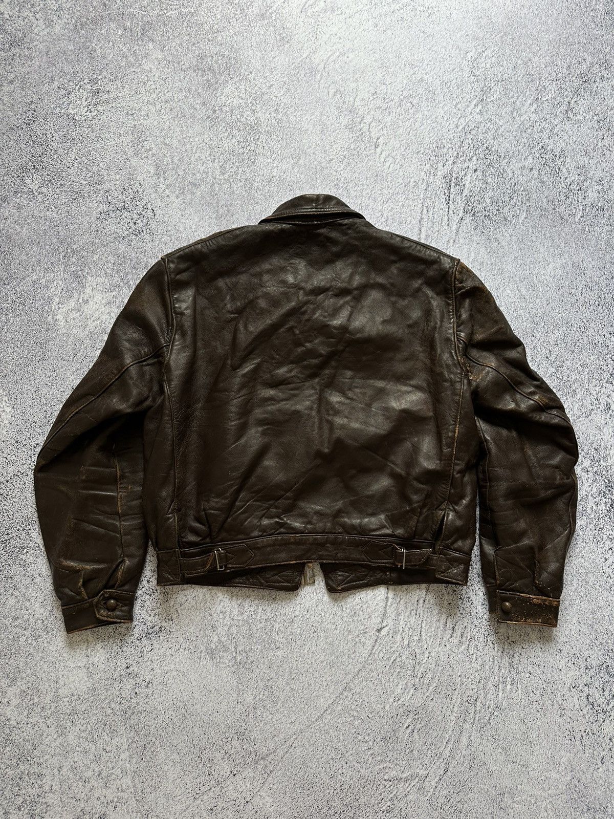Hartmann Antique 40s French Cyclist 'Hartmann' Leather Jacket WW2 Era Size US M / EU 48-50 / 2 - 15 Thumbnail