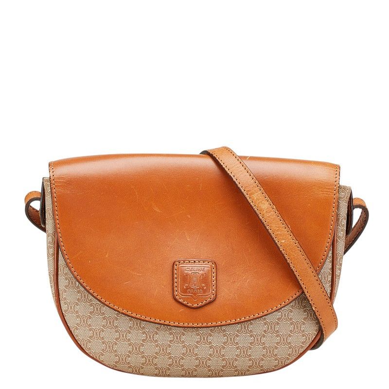 Celine Celine Macadam Pvc Leather Shoulder Bag Canvas Shoulder Bag in Beige, Women's