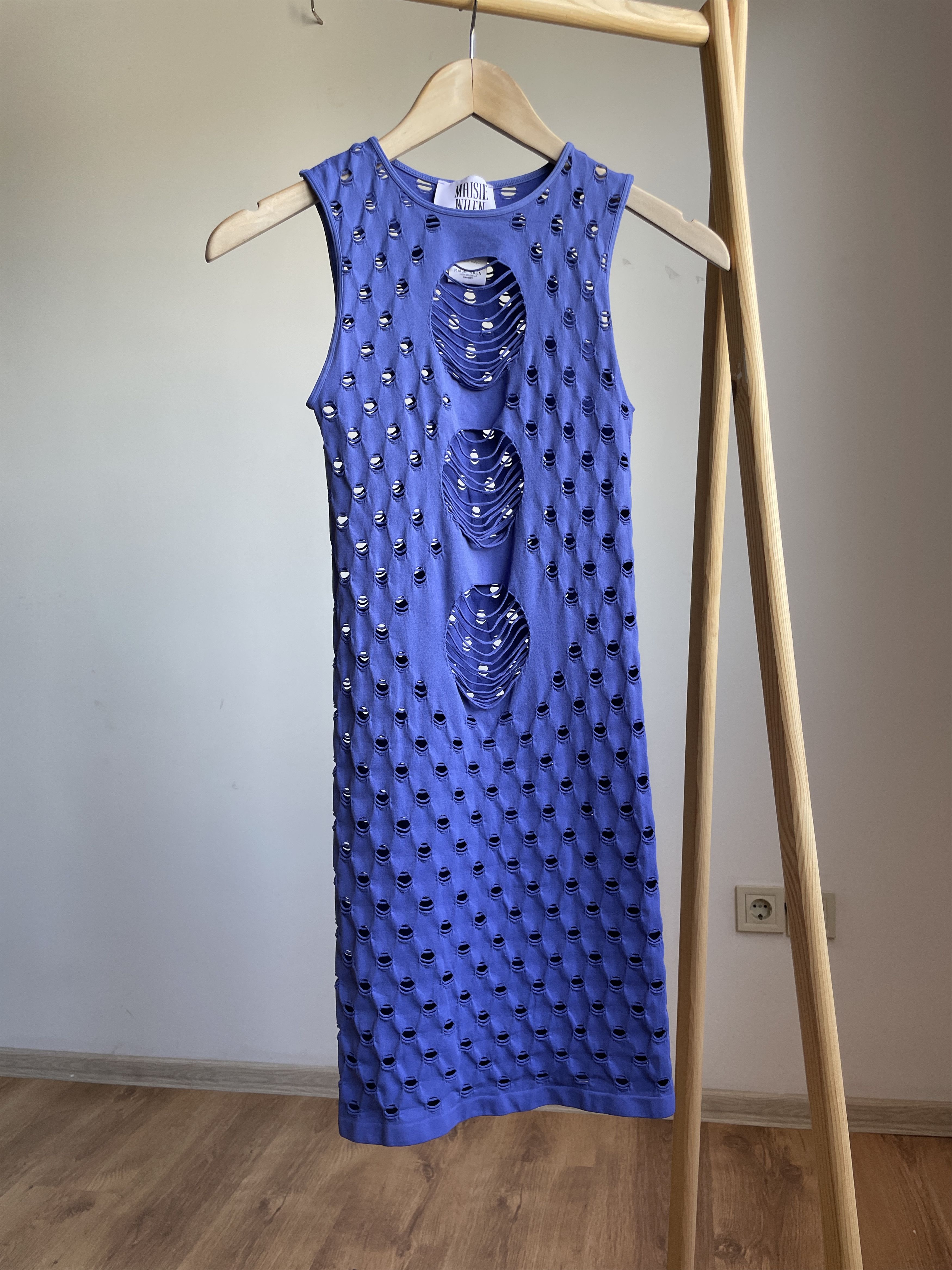 Maisie Wilen Maisie Wilen Perforated Bodycon Mini Dress Size ONE SIZE - 2 Thumbnail
