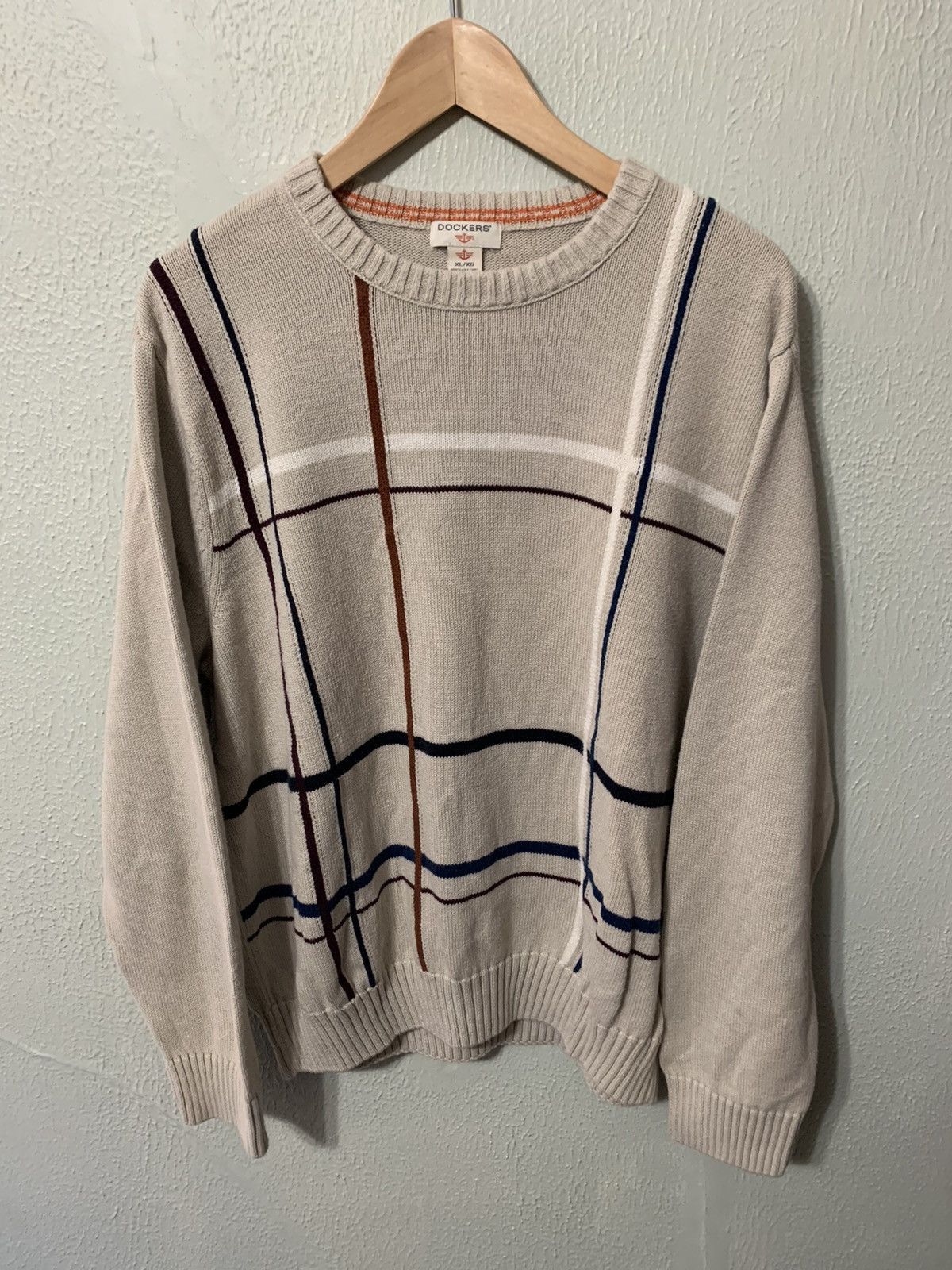 Vintage Vintage Zoom Earth Tone Check Knit Sweater Size US XL / EU 56 / 4 - 1 Thumbnail