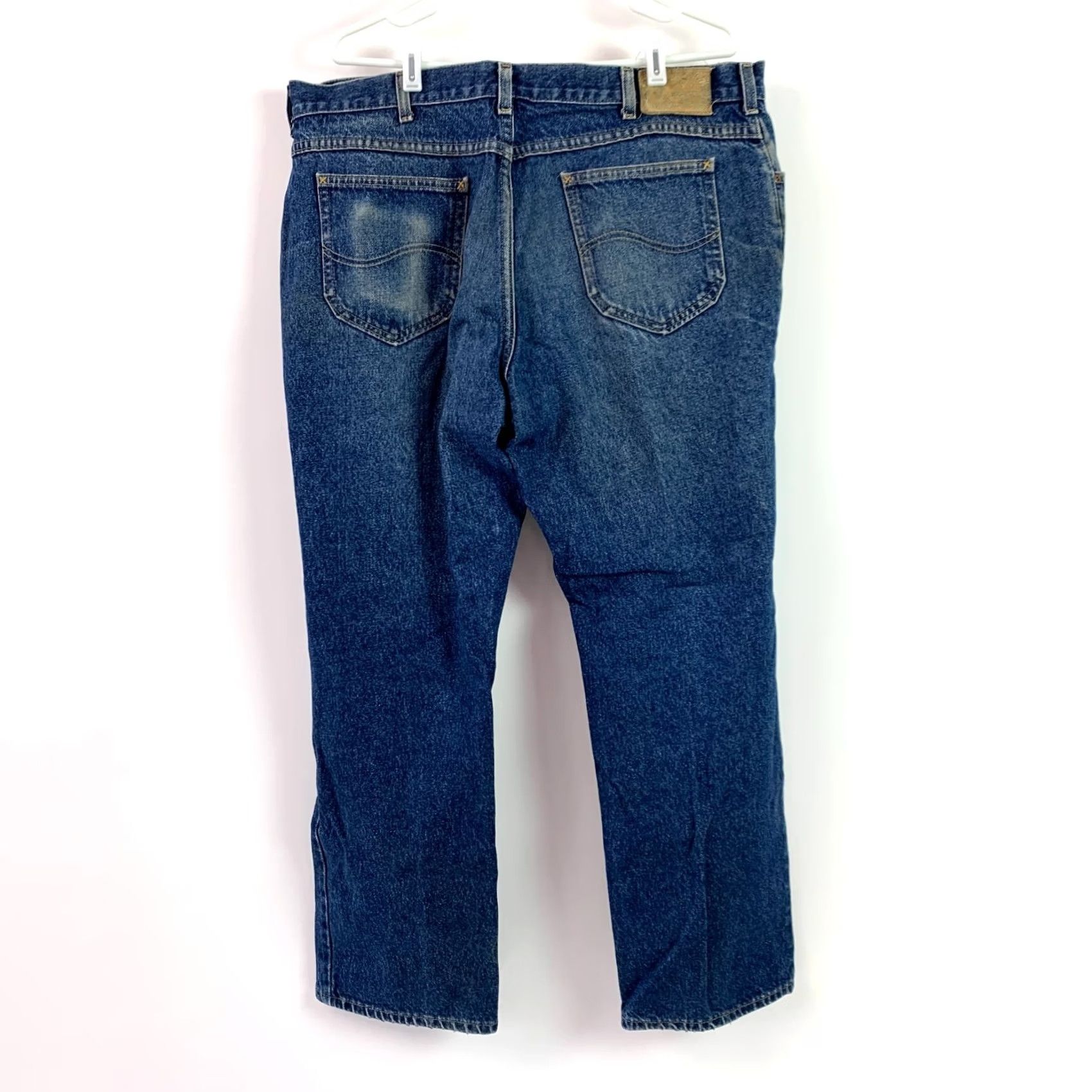 Lee VINTAGE Lee Jeans Size 42 x 30 Regular 100% Cotton Medium Wash Union Made Mens Jeans Density 27.5" Inseam Blue Straight 42x30 Beige? Size US 42 / EU 58 - 2 Thumbnail