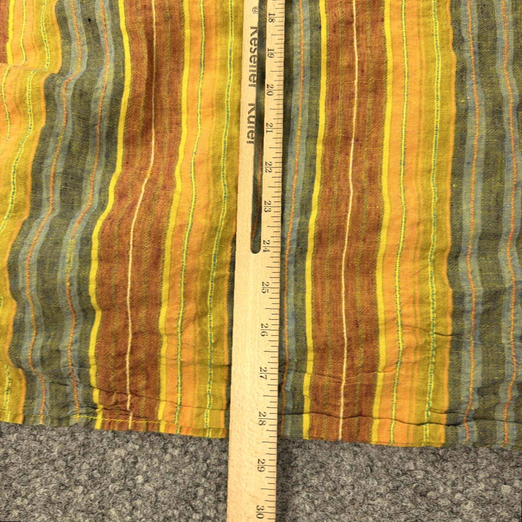 The Territory Ahead The Territory Ahead Shirt Mens XL Yellow Green Stripe 100% Linen Short Sleeve Size US XL / EU 56 / 4 - 6 Thumbnail