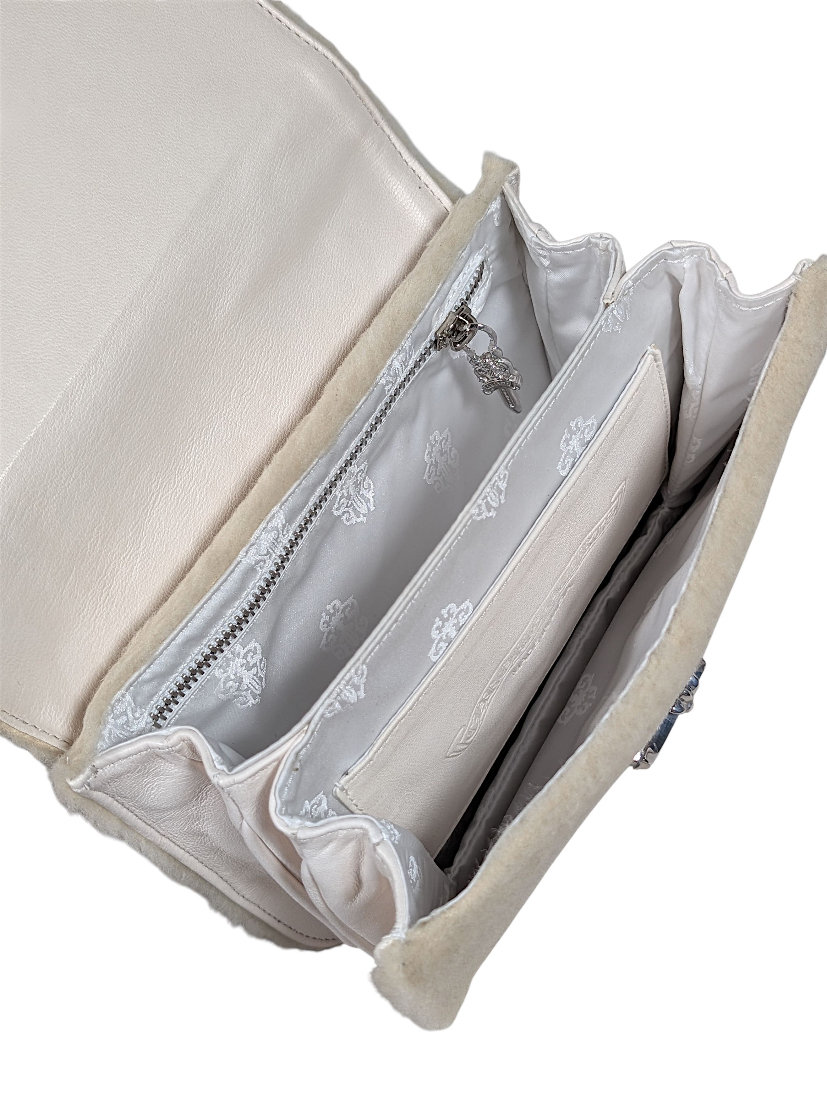 Chrome Hearts Chrome Hearts “Grow Up” Shearling Handbag Cream 2025 SOLD Size ONE SIZE - 5 Thumbnail