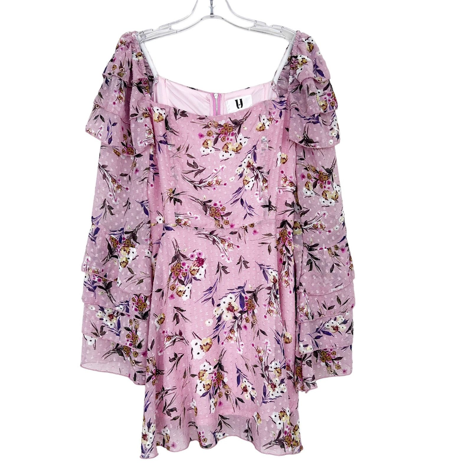 Other Forever Unique Floral Long Sleeve Tiered Ruffle Dress 16 Size XXL / US 16-18 / IT 52-54 - 7 Thumbnail