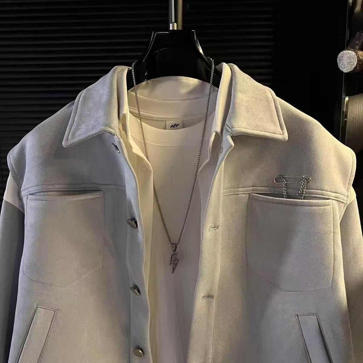 Vintage Light Grey Suede Jacket Size US M / EU 48-50 / 2 - 2 Thumbnail
