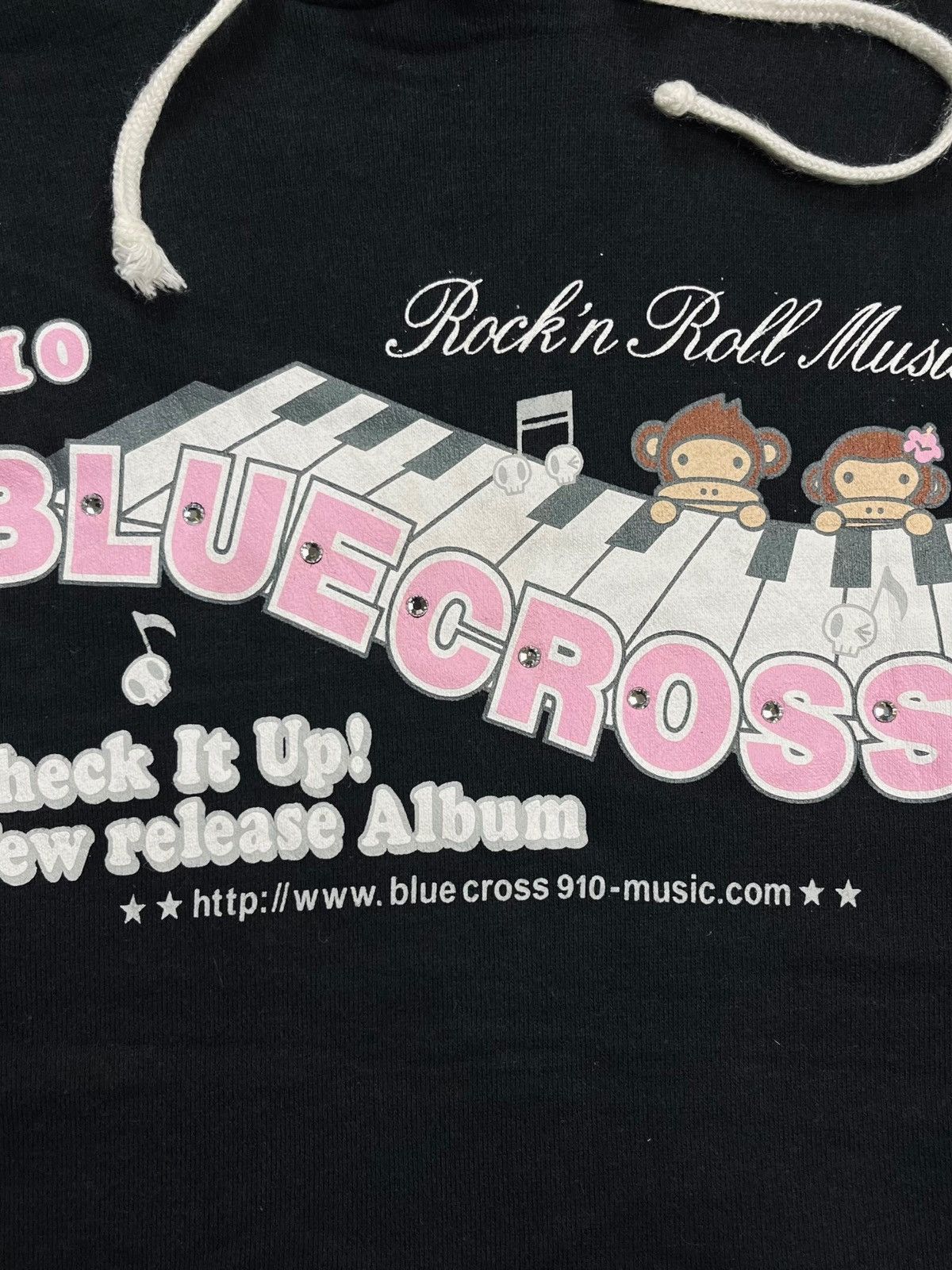 Angel Blue 2000s Blue Cross - Piano Hoodie Size L / US 10 / IT 46 - 5 Thumbnail