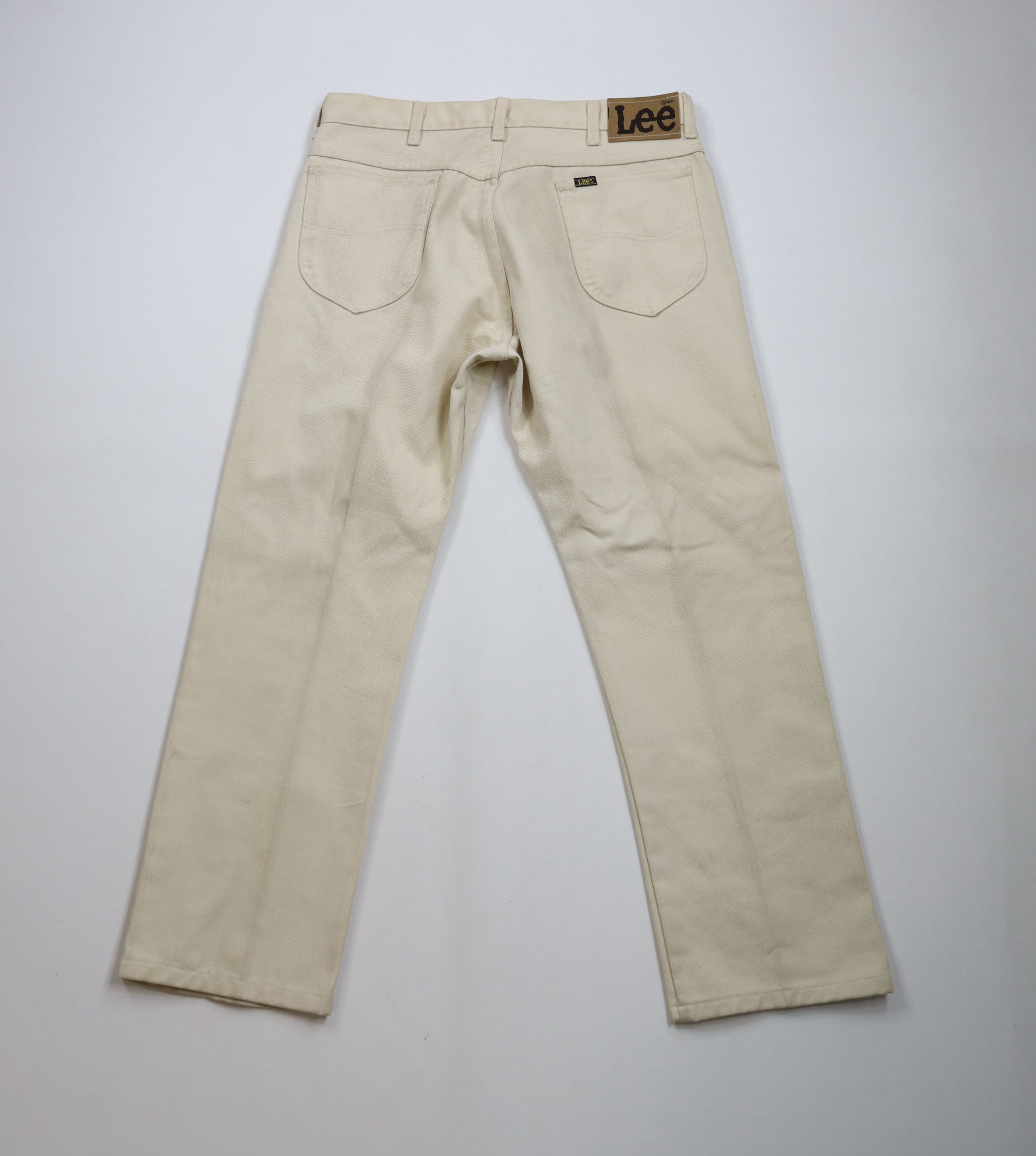 Lee × Vintage Vintage 90s Lee Flared Wide Leg Denim Jeans Beige USA Size US 34 / EU 50 - 12 Thumbnail