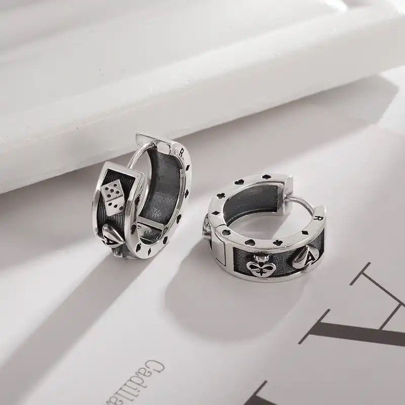 Jewelry × Vintage Vintage Gothic Skull Poker Ace of Spades Earrings Size ONE SIZE - 5 Thumbnail