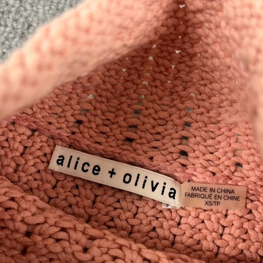 Alice + Olivia ALICE + OLIVIA Abbot Sweater Womens XS Pink Mock Neck Knit Tunic Casual Classic Size XS / US 0-2 / IT 36-38 - 2 Thumbnail