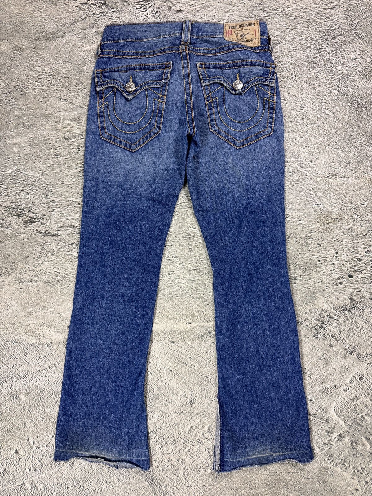 True Religion True Religion blue jeans flared thick stitching Ricky gold Size US 34 / EU 50 - 1 Thumbnail