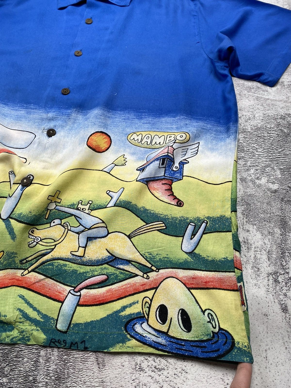 Mambo Vintage Mambo Loud Hawaiian Surf Very Rare Jesus Shirt Size US XL / EU 56 / 4 - 11 Thumbnail
