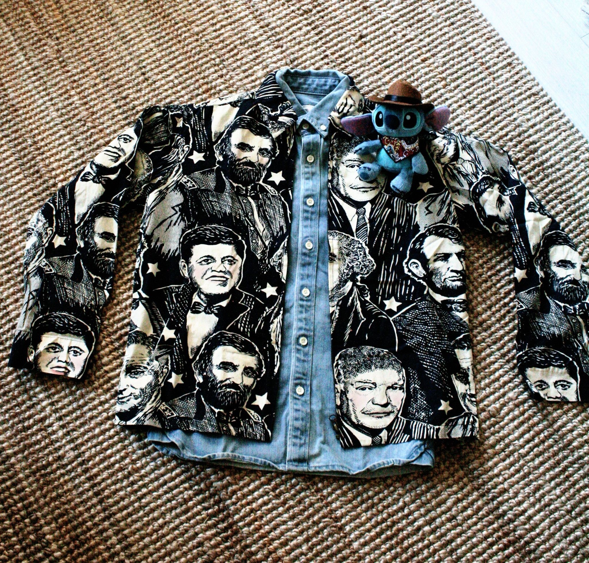 Other Rare Woodcut US Presidents All-Over Print Shirt Jacket Size US XS / EU 42 / 0 - 4 Thumbnail