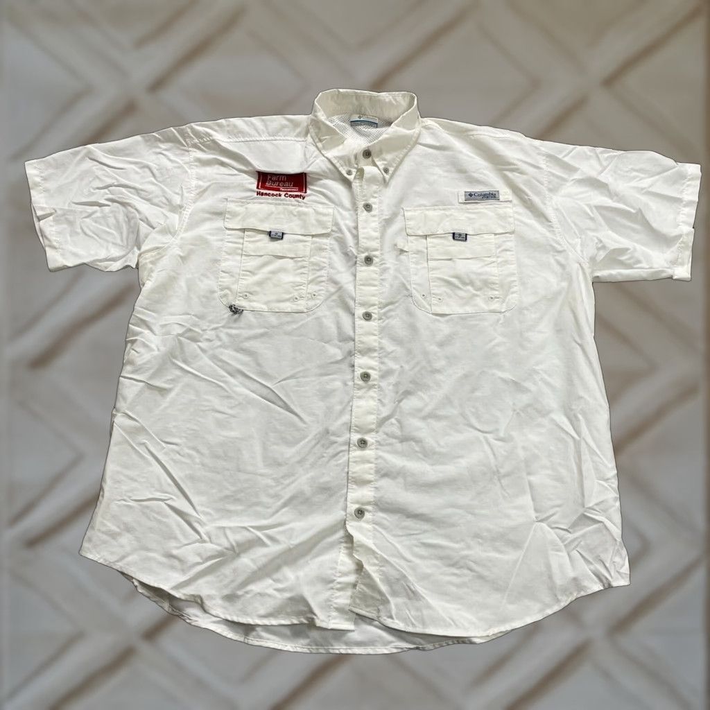 Vintage Columbia PFG Bahama Shirt Men L White Nylon Short Sleeve Button-Down 52 Chest Outdoor Fishing Classic Size US L / EU 52-54 / 3 - 1 Thumbnail