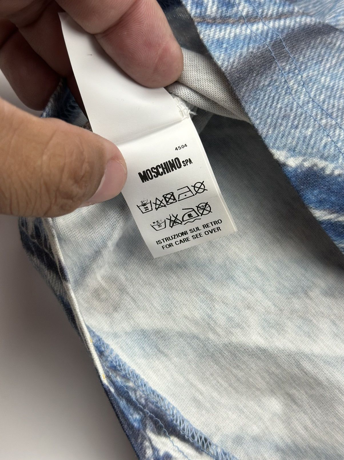 Moschino MOSCHINO COUTURE All Over Jeans Printed T Shirt Dark Denim Size S / US 4 / IT 40 - 6 Thumbnail