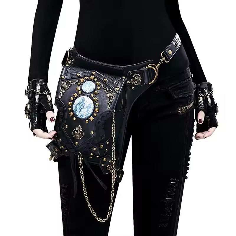Other Drop Leg Bag Steampunk Retro Rock Punk Waist Belt Size ONE SIZE - 3 Thumbnail