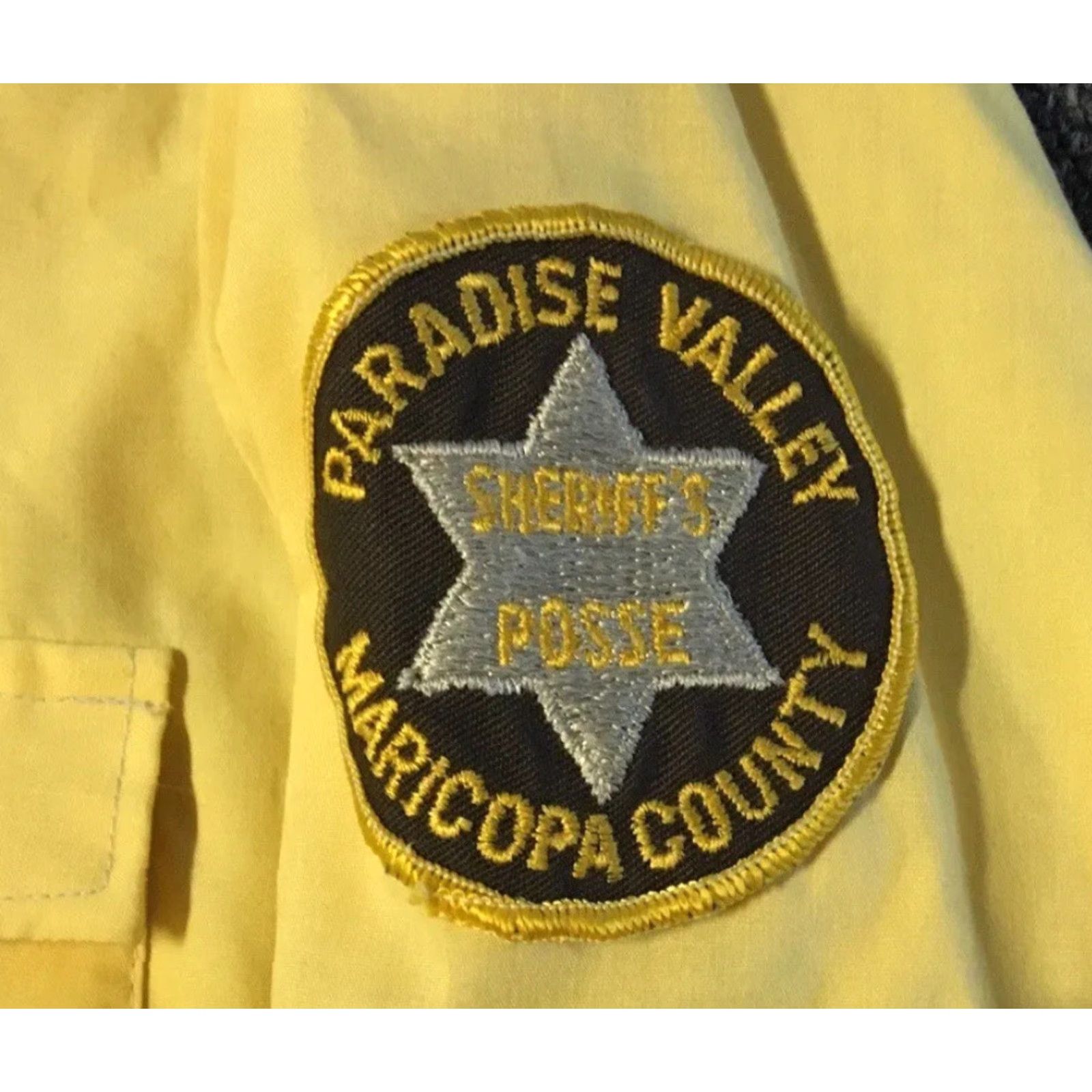 Vintage VINTAGE Paradise Valley Arizona Sheriffs Posse Shirt M Shirt T-Shirt Long Sleeve Yellow Cop Grunge 70s 80s 90s USA Military Western Pearl Snap Size US M / EU 48-50 / 2 - 2 Thumbnail