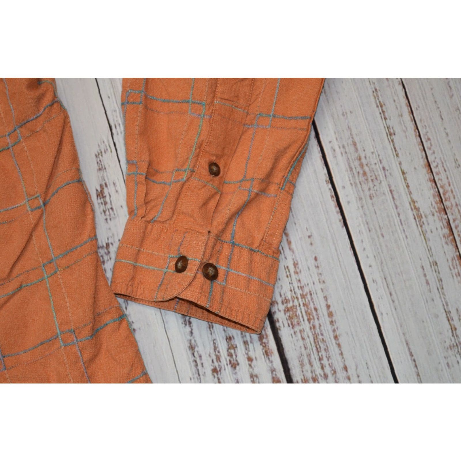 The Territory Ahead The Territory Ahead Shirt Mens Large Orange Windowpane Geo Plaid L/S Button-Down Size US L / EU 52-54 / 3 - 2 Thumbnail
