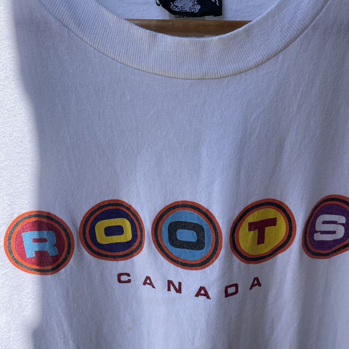 Roots × Vintage 🔥Vintage 90s Roots Canada Big Spellout Top Fashion Tee Size US S / EU 44-46 / 1 - 4 Thumbnail
