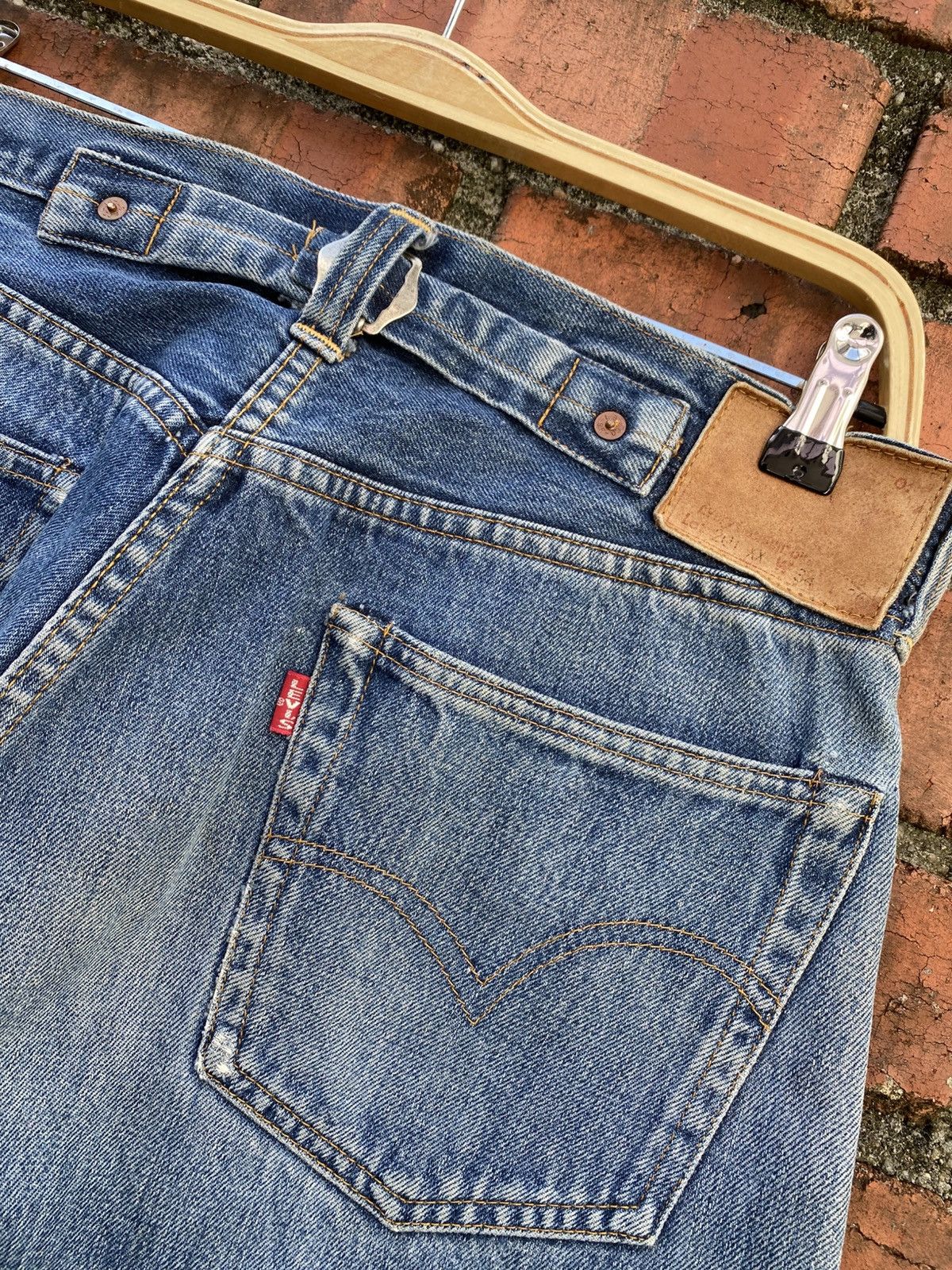 Levi's Vintage Clothing W31x28 Vintage levi's 201xx buckle back redline cut off bigE Size US 31 - 3 Thumbnail