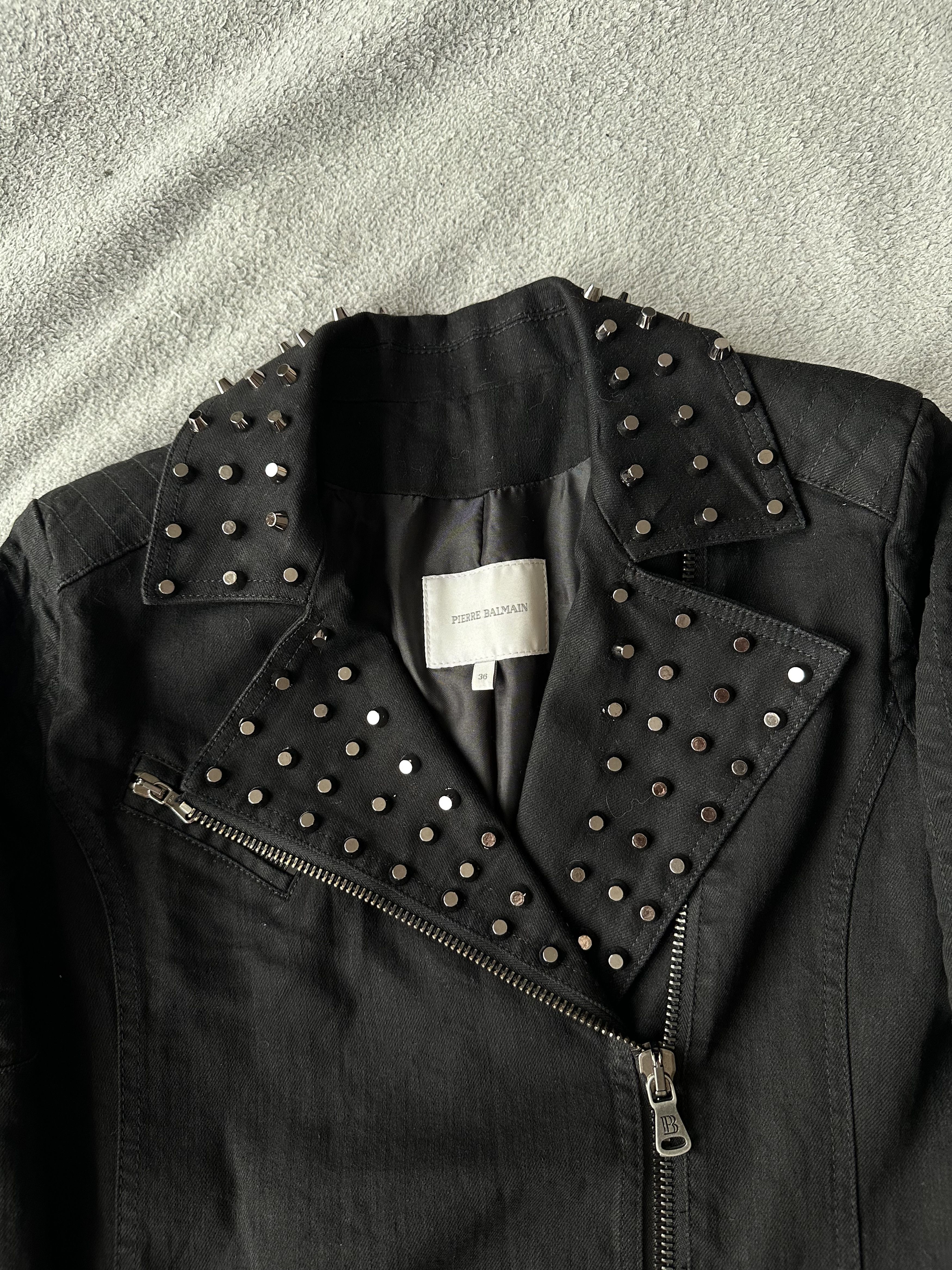 Pierre Balmain Pierre Balmain Studded Trench Coat Biker Black Size XS / US 0-2 / IT 36-38 - 5 Thumbnail