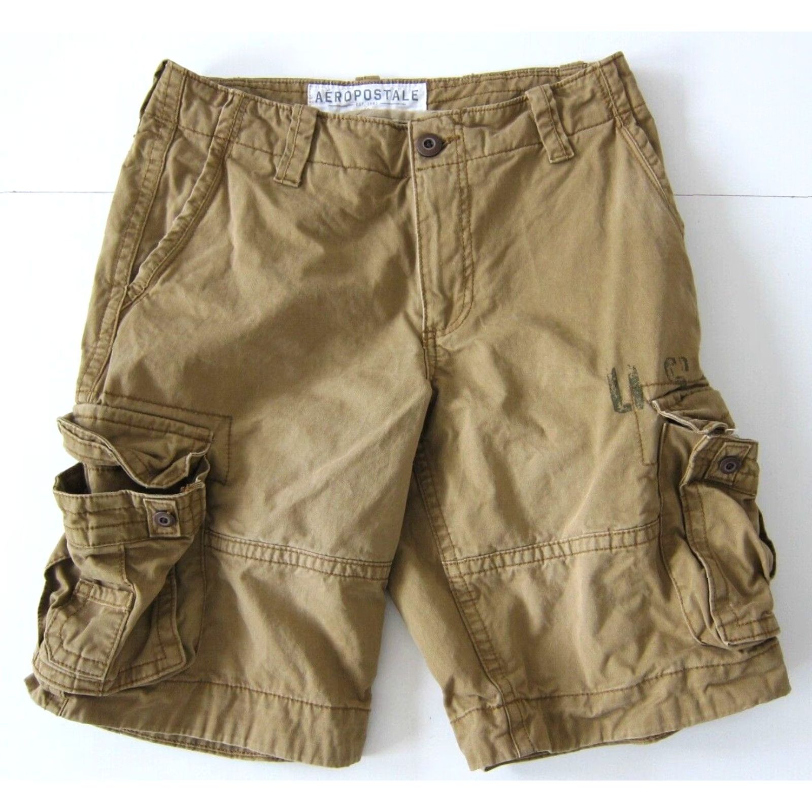 Aeropostale Aeropostale 100% Cotton Brown US-NY Pocket Cargo Shorts Men Size 28 Size US 28 / EU 44 - 2 Thumbnail