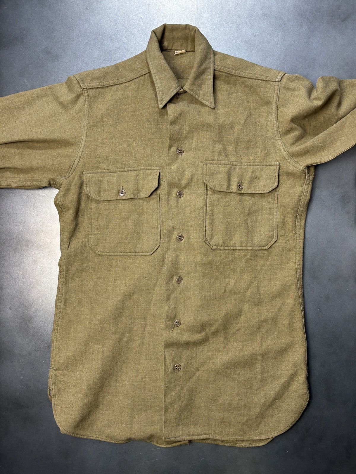 Vintage True Vintage Wool Overshirt Military Button-Up Longsleeve S Size US S / EU 44-46 / 1 - 9 Thumbnail