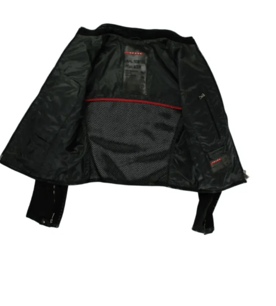 Leather × Prada × Vintage Prada Jacket Biker Leather 1999 Miu Miu Red Tab Sport EX0010 Size M / US 6-8 / IT 42-44 - 7 Thumbnail