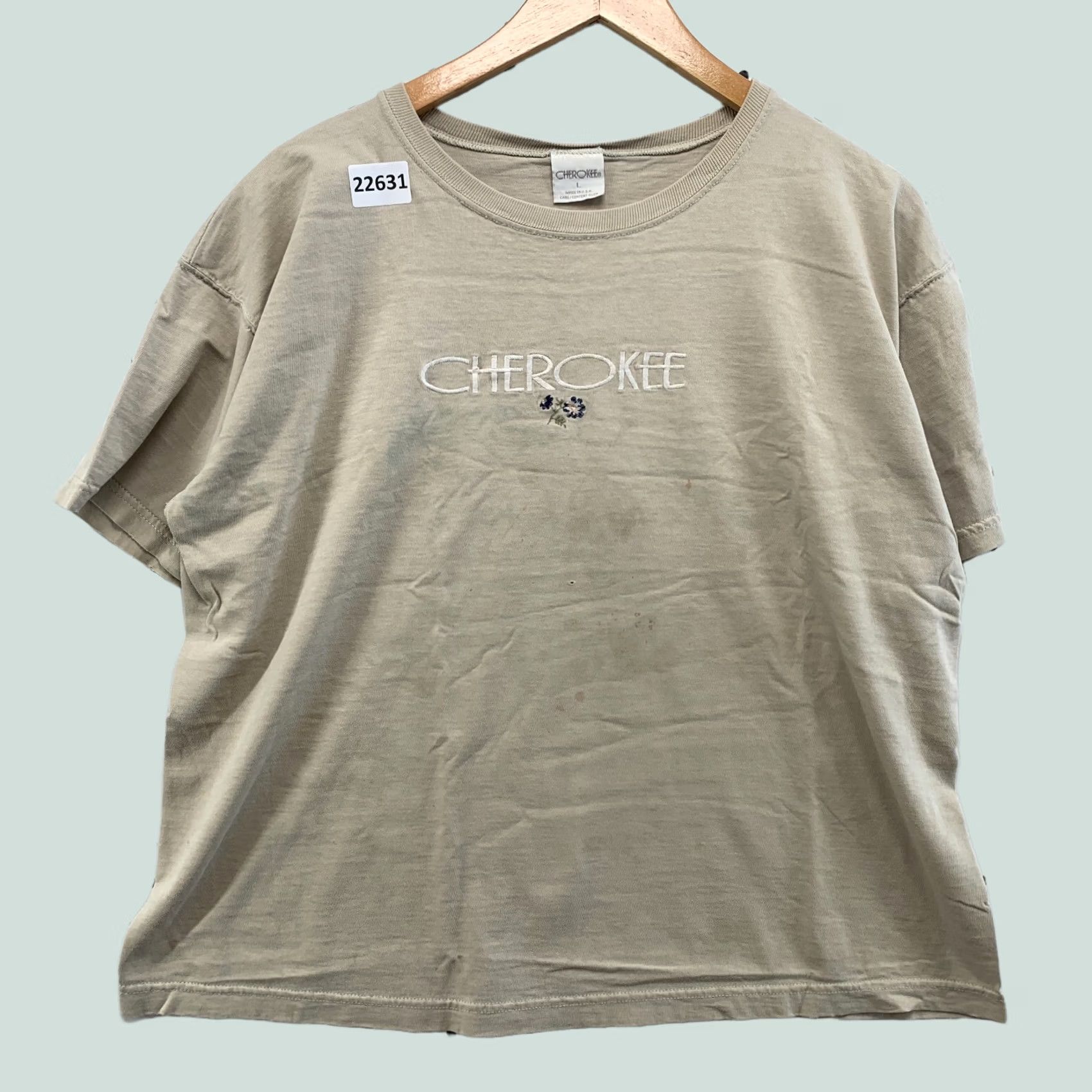 Cherokee VINTAGE Cherokee Shirt Tan Womens Large Embroidered Floral USA MADE Size L / US 10 / IT 46 - 1 Thumbnail