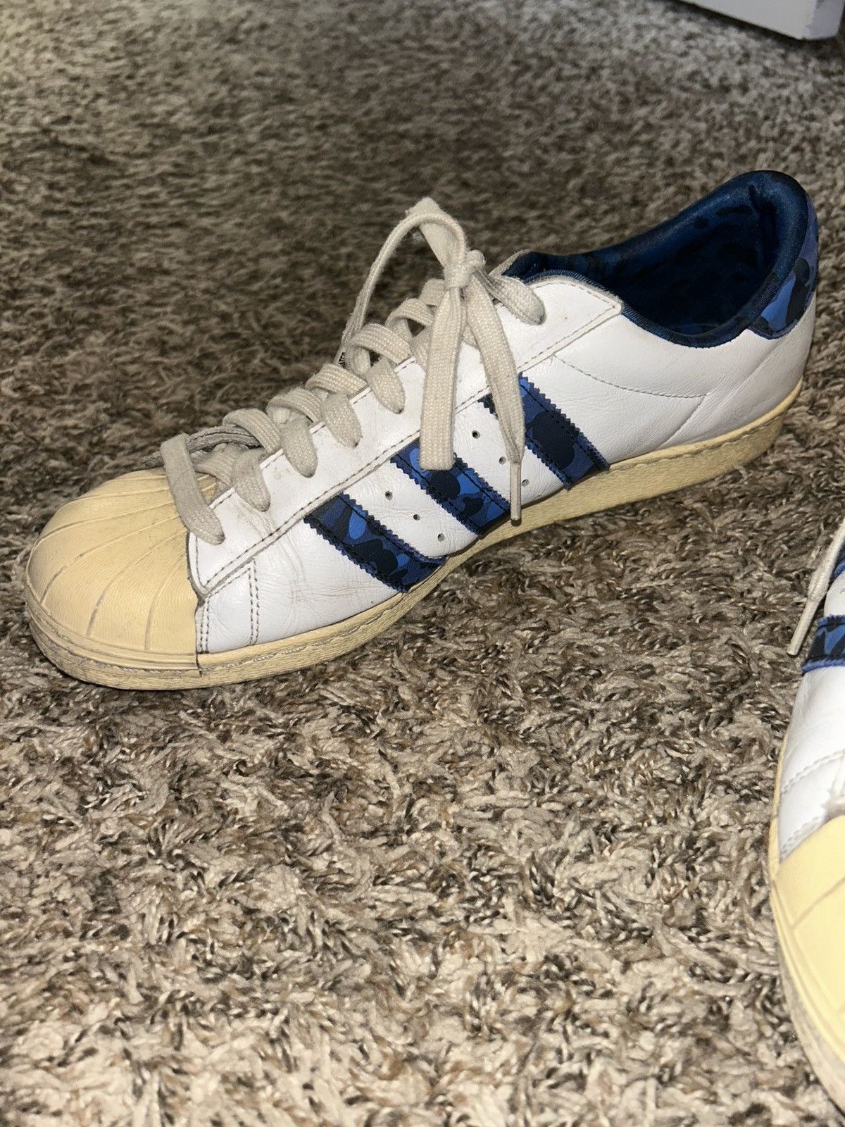 Adidas × Bape × Undefeated Adidas x babe x undftd rare superstar blue/white 11.5 Size US 11.5 / EU 44-45 - 3 Thumbnail