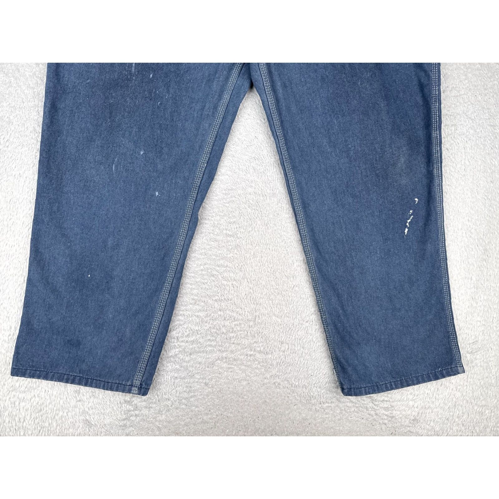 Denime VINTAGE Roebucks Jeans Men 46x30 Carpenter Denim Workwear Hammer Loop 5-Pocket Straight Blue USA Size US 30 / EU 46 - 2 Thumbnail