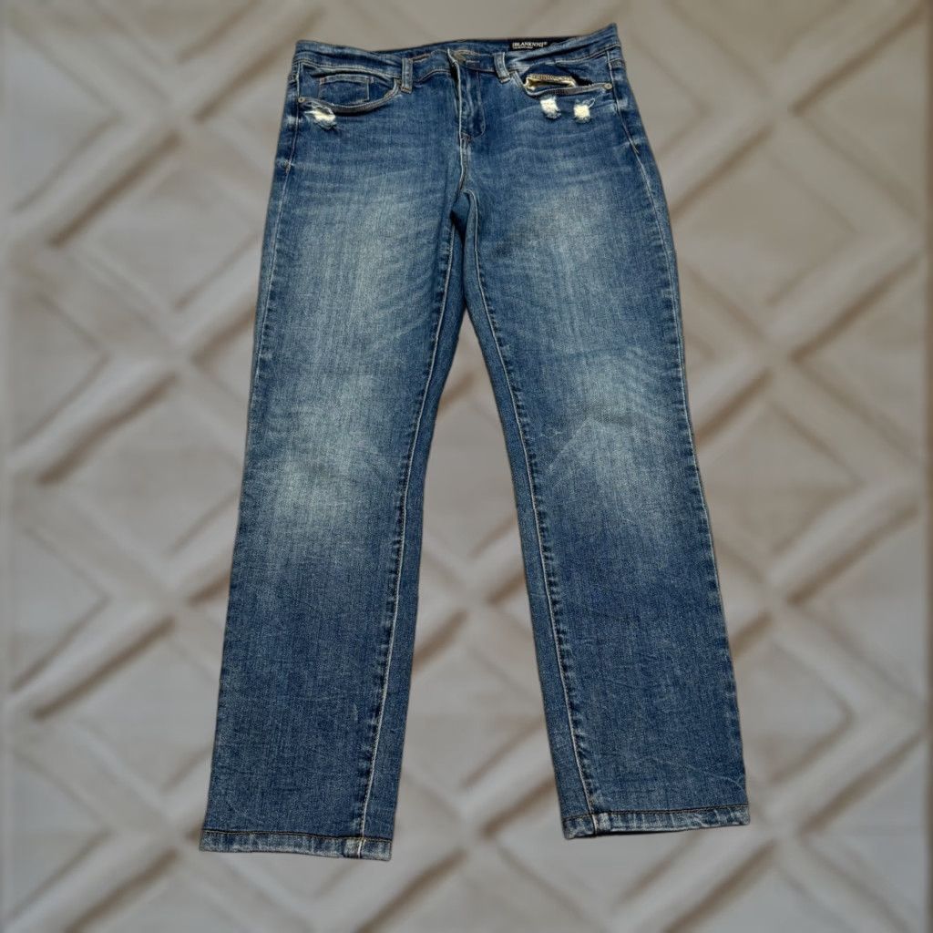 Vintage BLANKNYC The Reade Crop Skinny Denim Jeans Womens 30 Blue Medium Wash Stretch Size 30" / US 8 / IT 44 - 1 Thumbnail