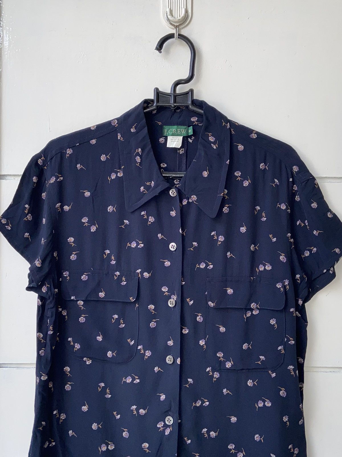 J.Crew J.CREW Navy Flower Pattern Shirt Size US XS / EU 42 / 0 - 11 Thumbnail