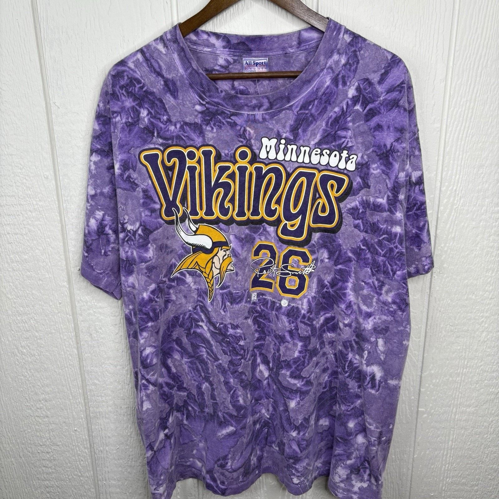 All Sport 2000 Tie-die Minnesota Vikings #26 AOP Tee Shirt X-Large Size US XL / EU 56 / 4 - 1 Thumbnail