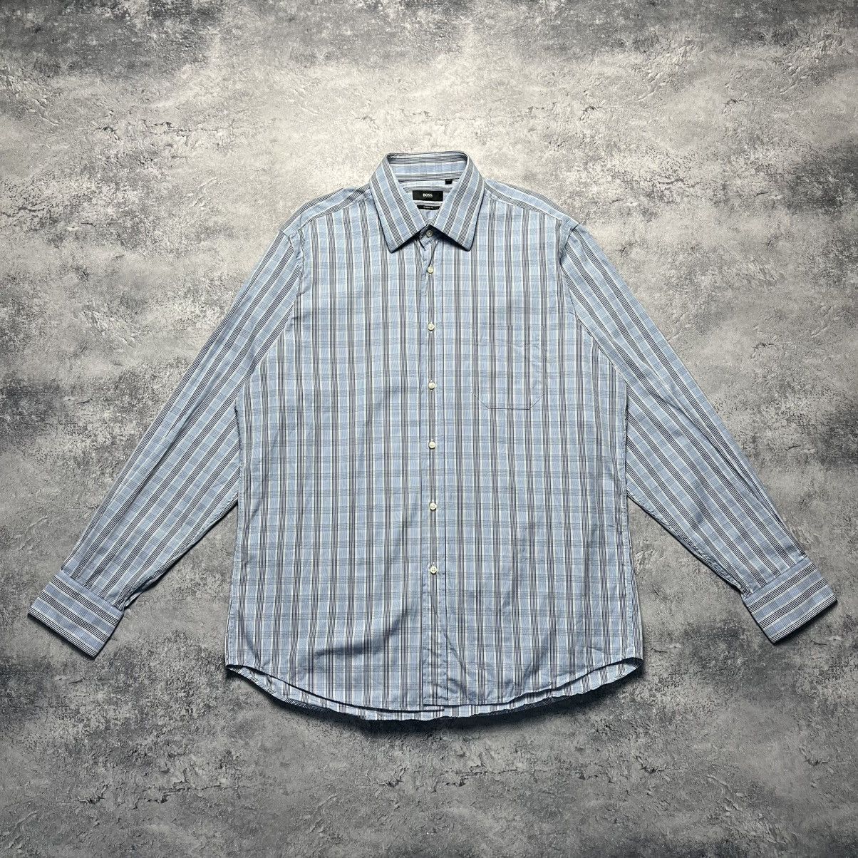 Designer × Hugo Boss Hugo Boss Checkered Shirt Long Sleeve Button Up Luxury Size US XL / EU 56 / 4 - 1 Thumbnail