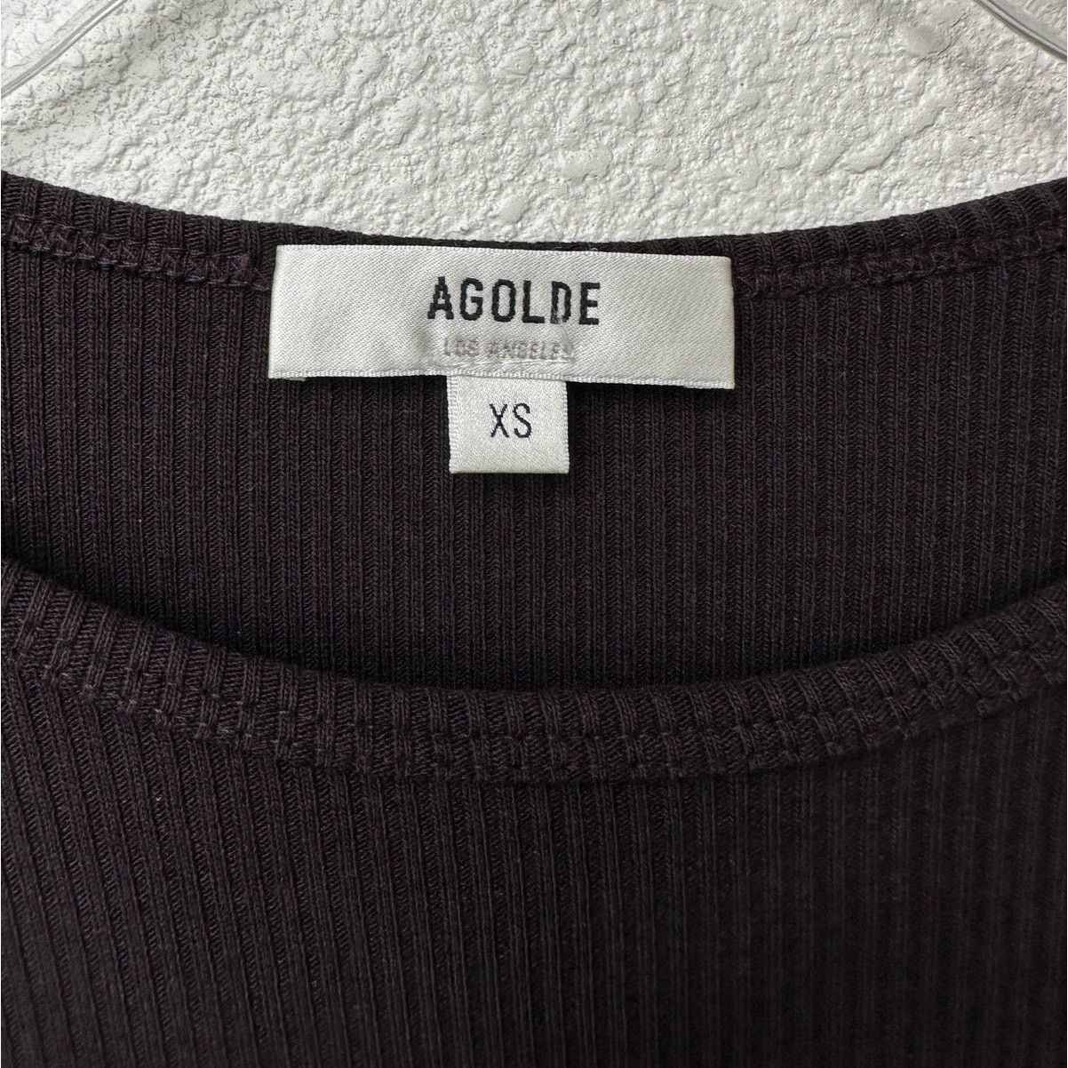 Agolde AGOLDE Nova Tee Black Ribbed Crop Top XS Size XS / US 0-2 / IT 36-38 - 5 Thumbnail