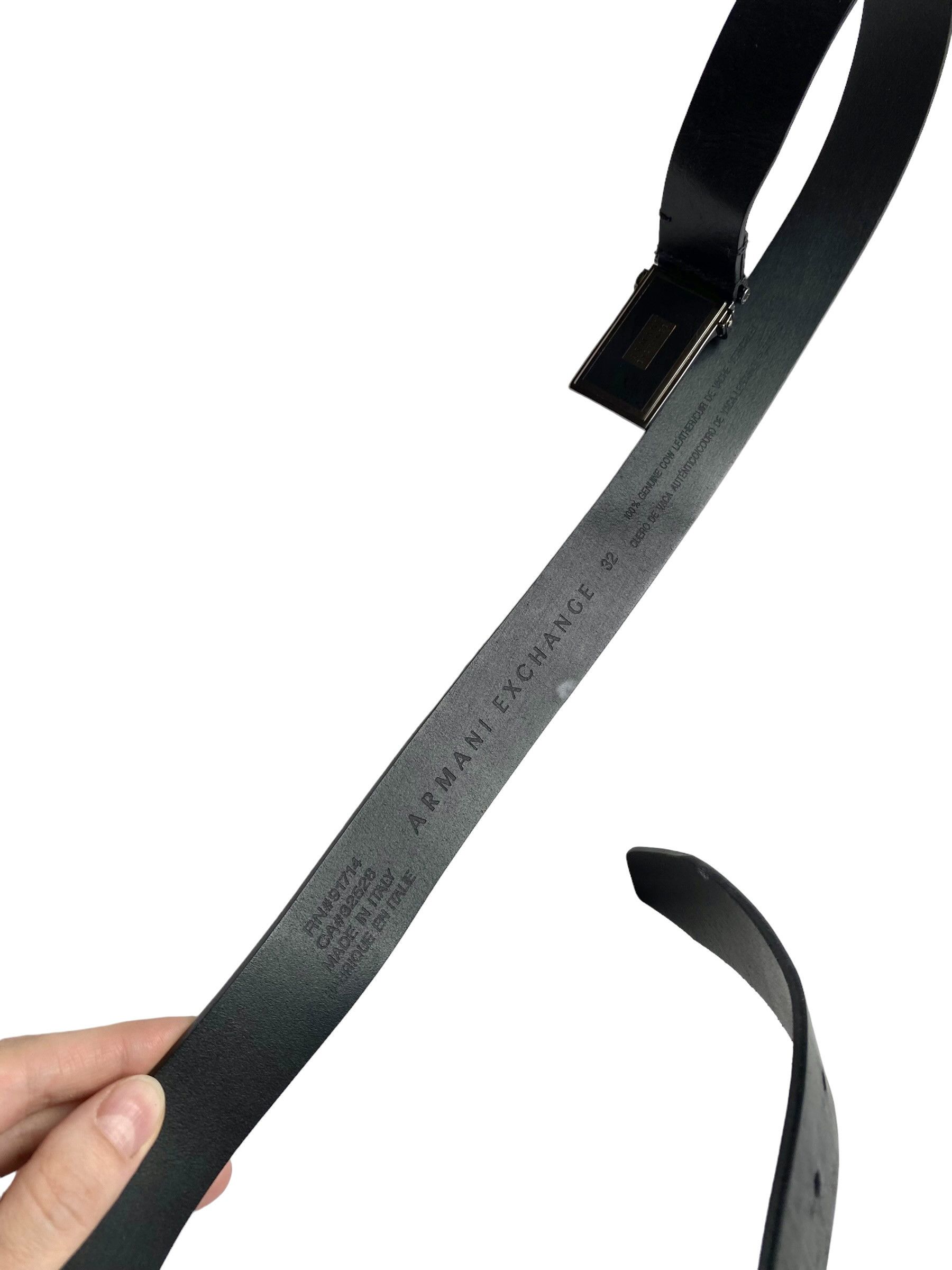 Armani Exchange Armani Exchange Black Leather Belt (32/M) Size 32 - 4 Thumbnail