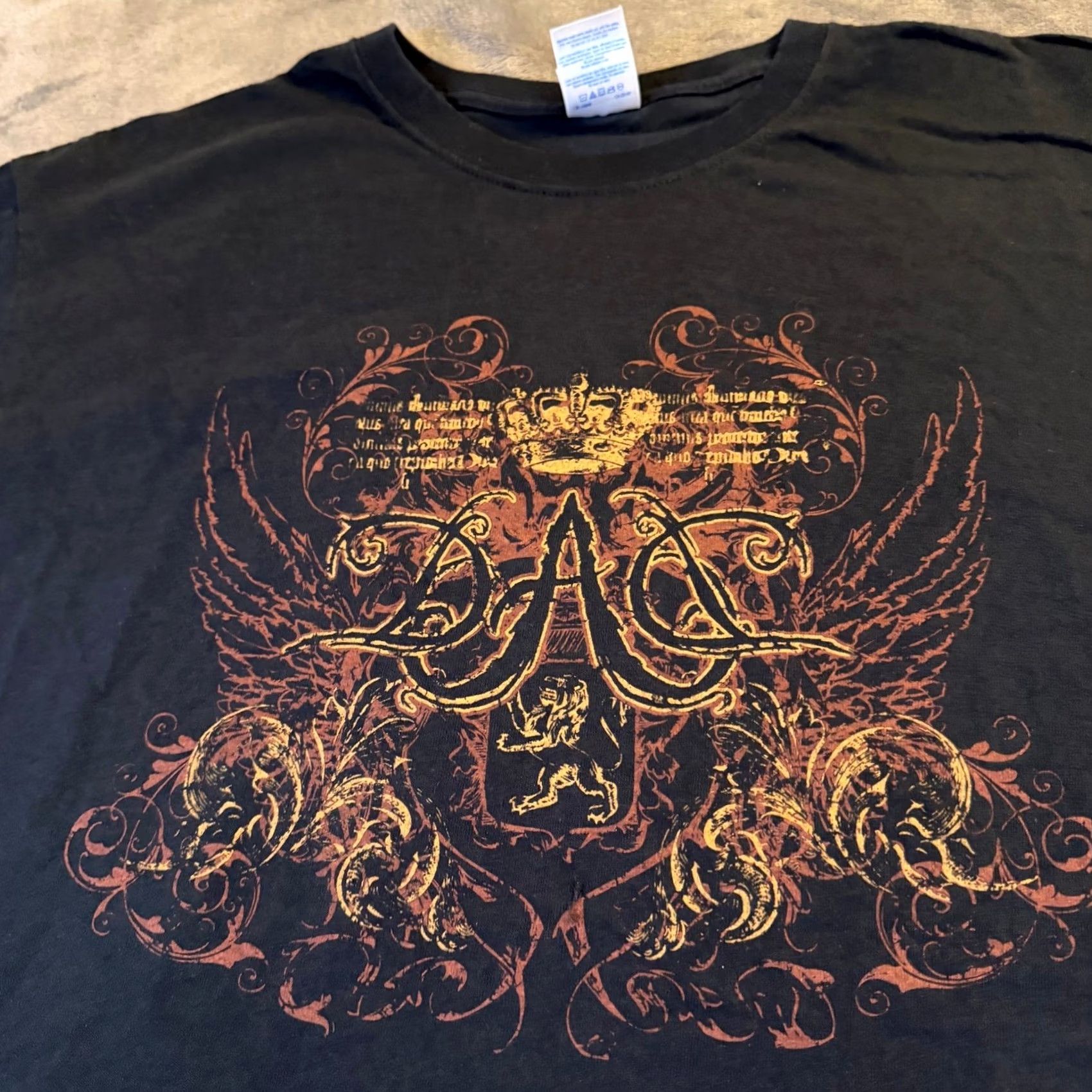 Gildan Gildan Heavy Cotton Graphic T Shirt Mens Large Black Wings Skull Design Size US L / EU 52-54 / 3 - 2 Thumbnail