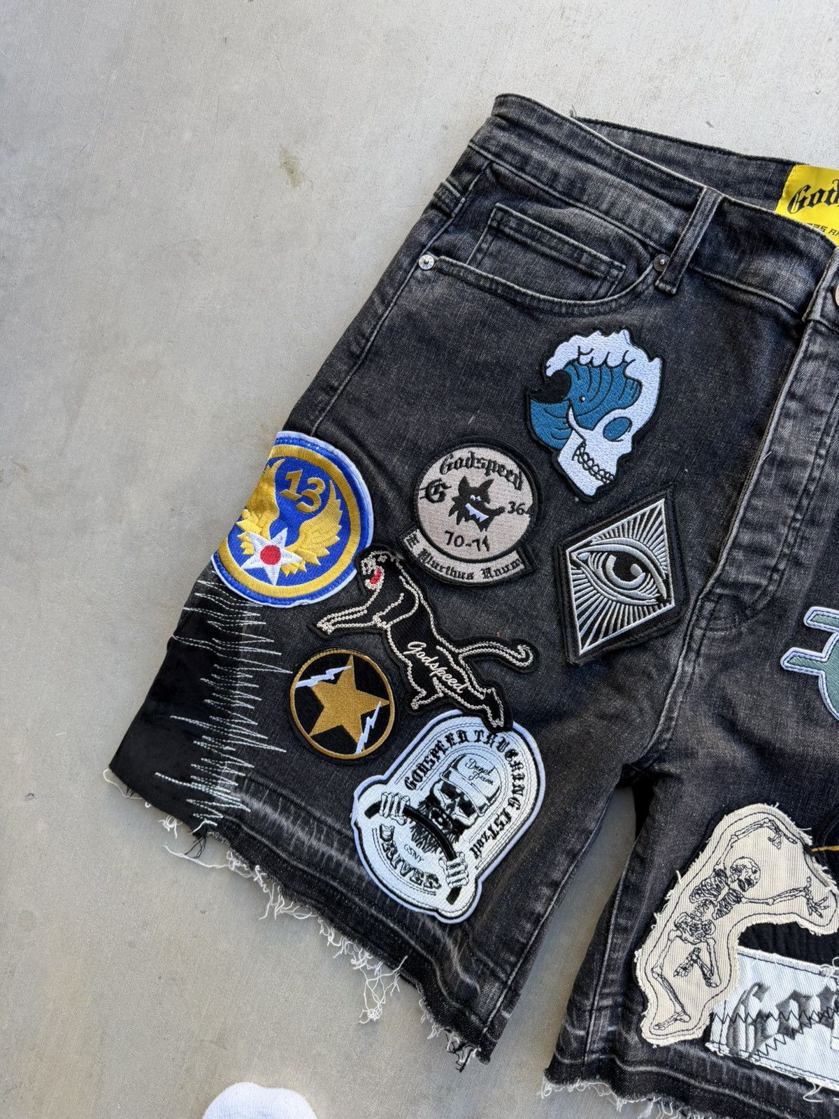 Godspeed Godspeed Patchwork Denim Shorts Black V2 Size 34 Men’s Size US 34 / EU 50 - 4 Thumbnail