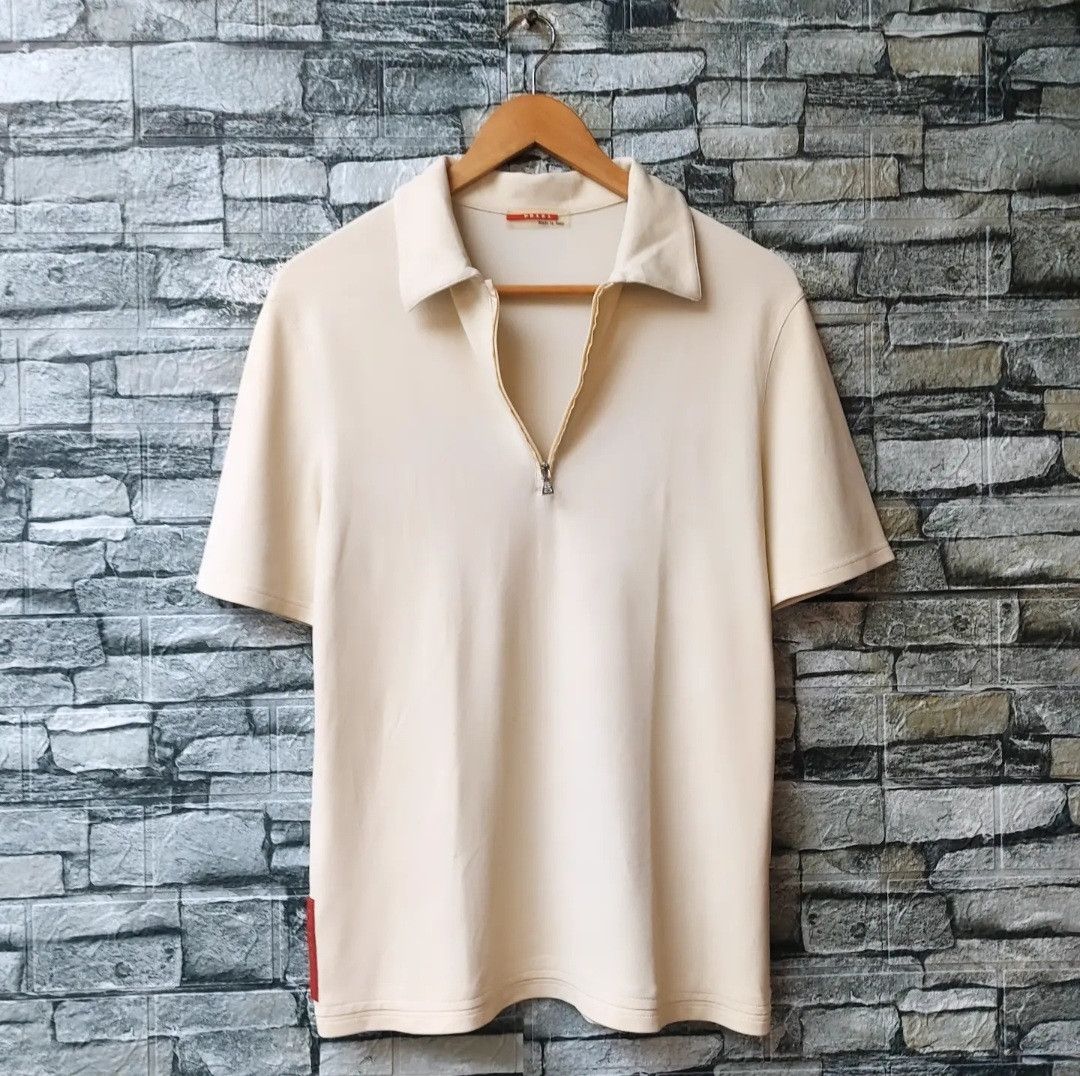 Prada Vtg PRADA Halfzip Polo Shirt Size US M / EU 48-50 / 2 - 2 Thumbnail