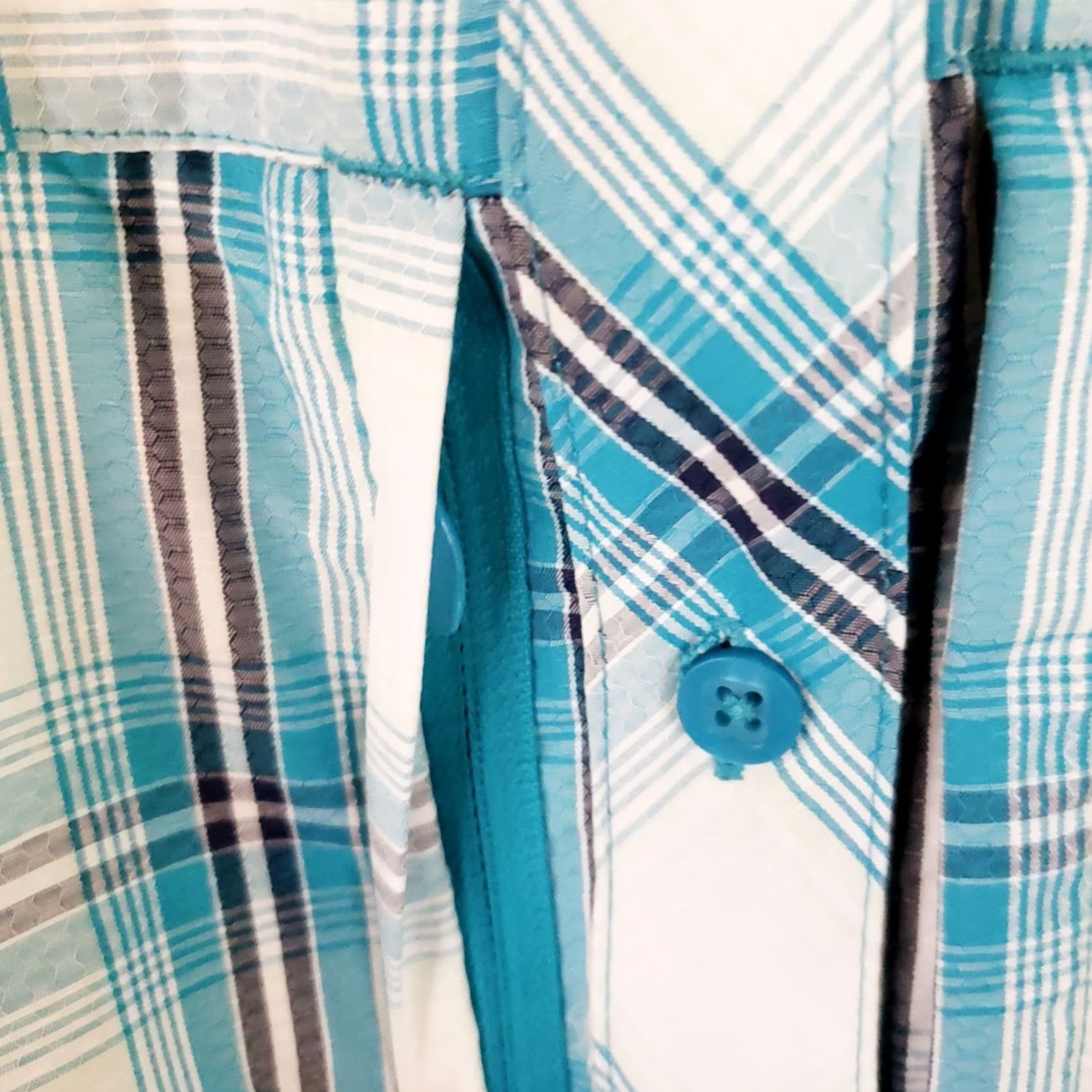 Vintage World Wide Sportsman Shirt Womens XXL Blue Plaid Nylon Roll Tab Sleeve Button-Up Size XXL / US 16-18 / IT 52-54 - 6 Thumbnail