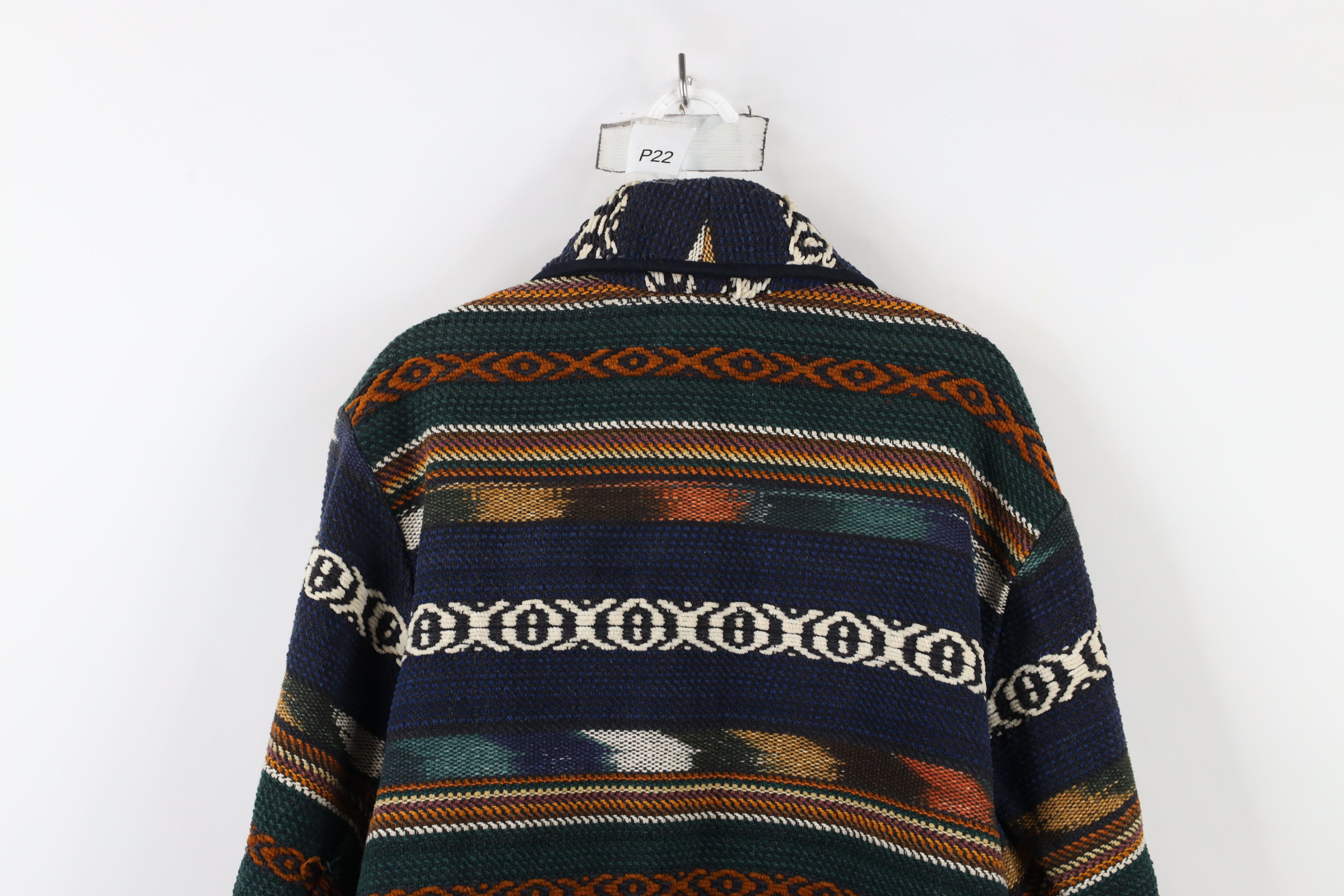 Vintage Vintage 90s Streetwear Rainbow Southwestern Tapestry Jacket Size L / US 10 / IT 46 - 13 Thumbnail