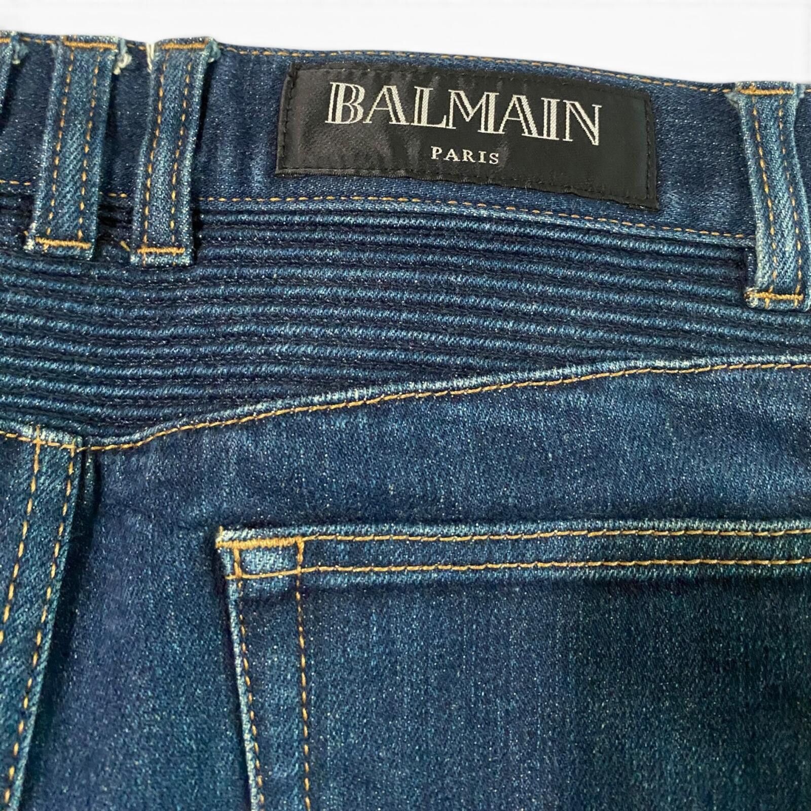 Balmain Balmain Raw Indigo Biker Denim Size US 28 / EU 44 - 6 Thumbnail