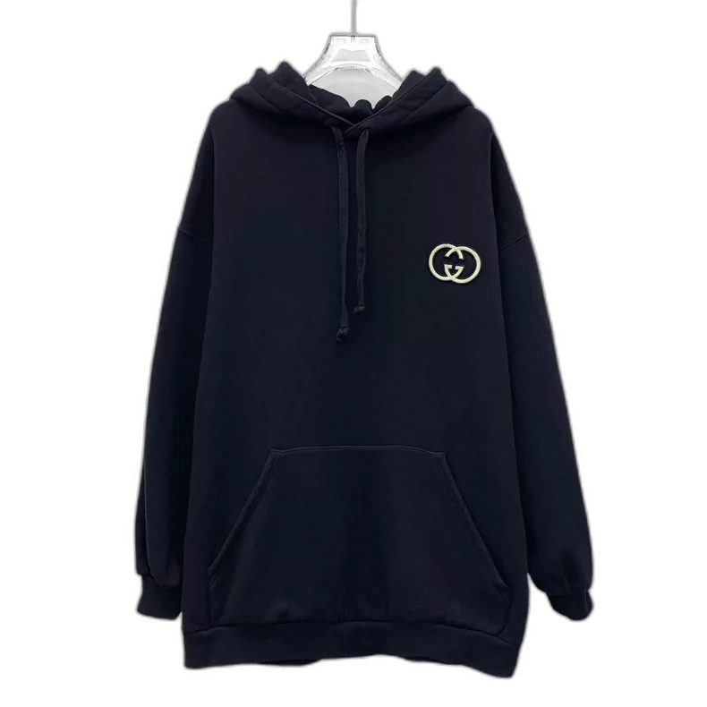 Gucci Gucci Black Logo Embroidery Hooded Sweatshirt Size US XS / EU 42 / 0 - 1 Thumbnail