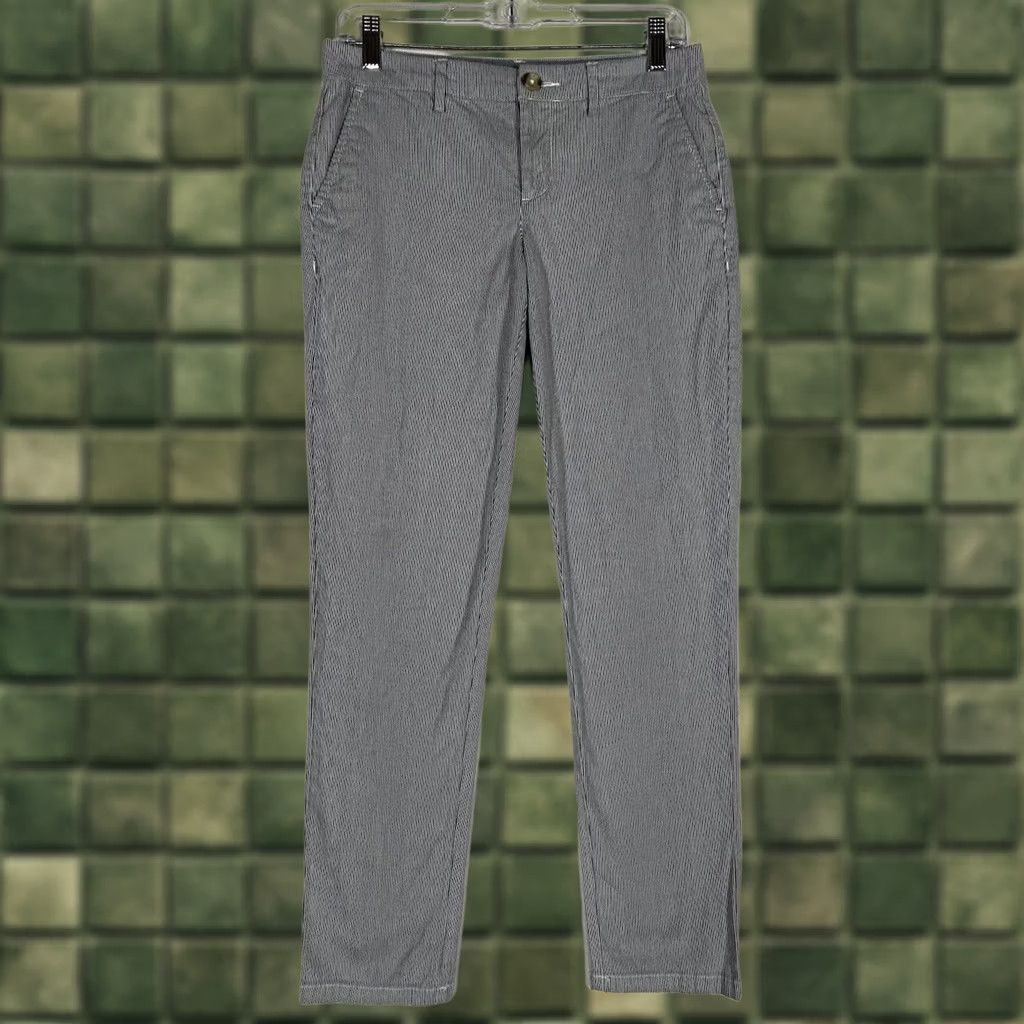 Tommy Hilfiger VINTAGE Tommy Hilfiger Chino Pants Womens 2 Blue Striped Hampton Slim Fit Casual Work Size 26" / US 2 / IT 38 - 1 Thumbnail